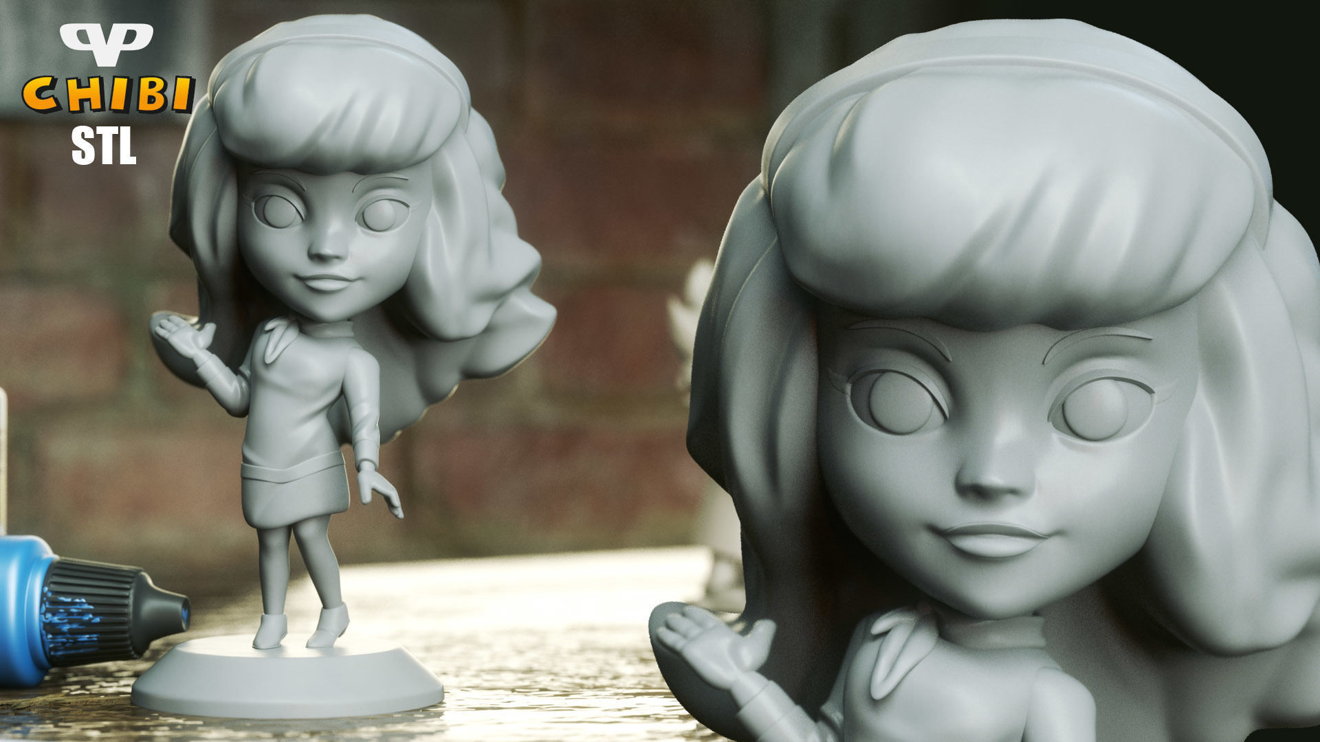 Daphne Chibi STL for 3D Printing ChibiSTL 3DXM 3D print model_2