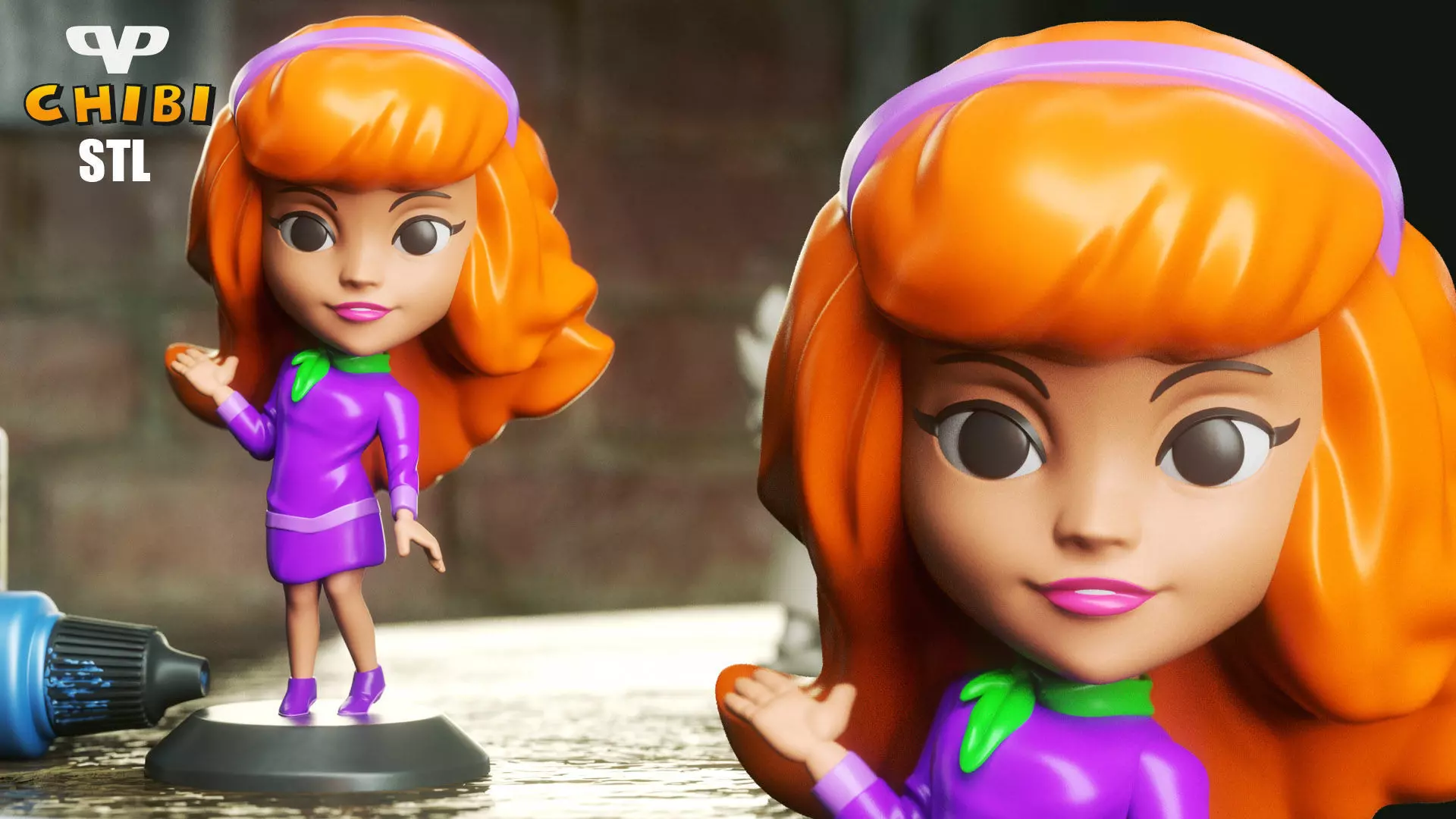 Daphne Chibi STL for 3D Printing ChibiSTL 3DXM 3D print model_0