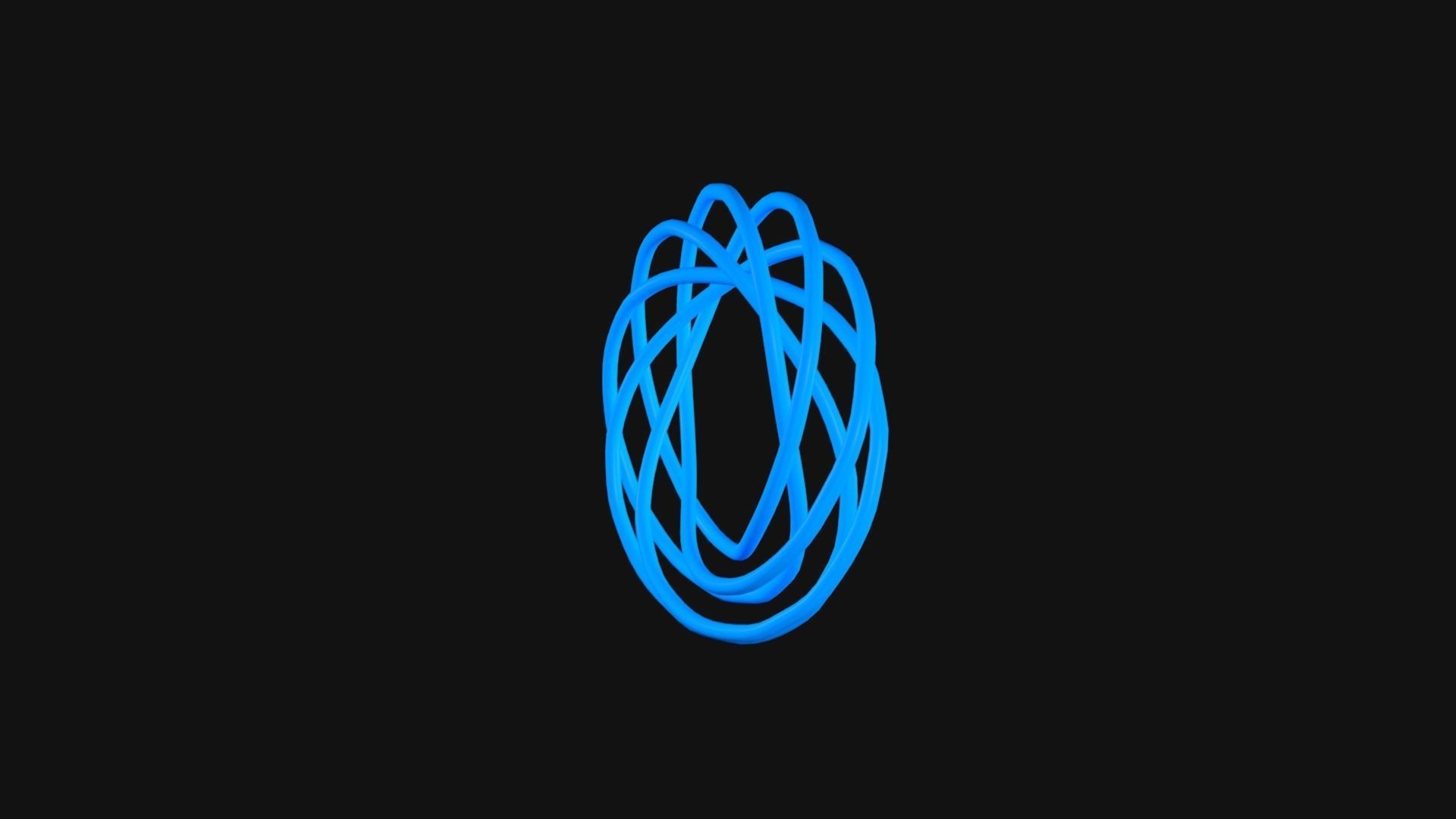 Torus Knot 13 Low-poly 3D model_7