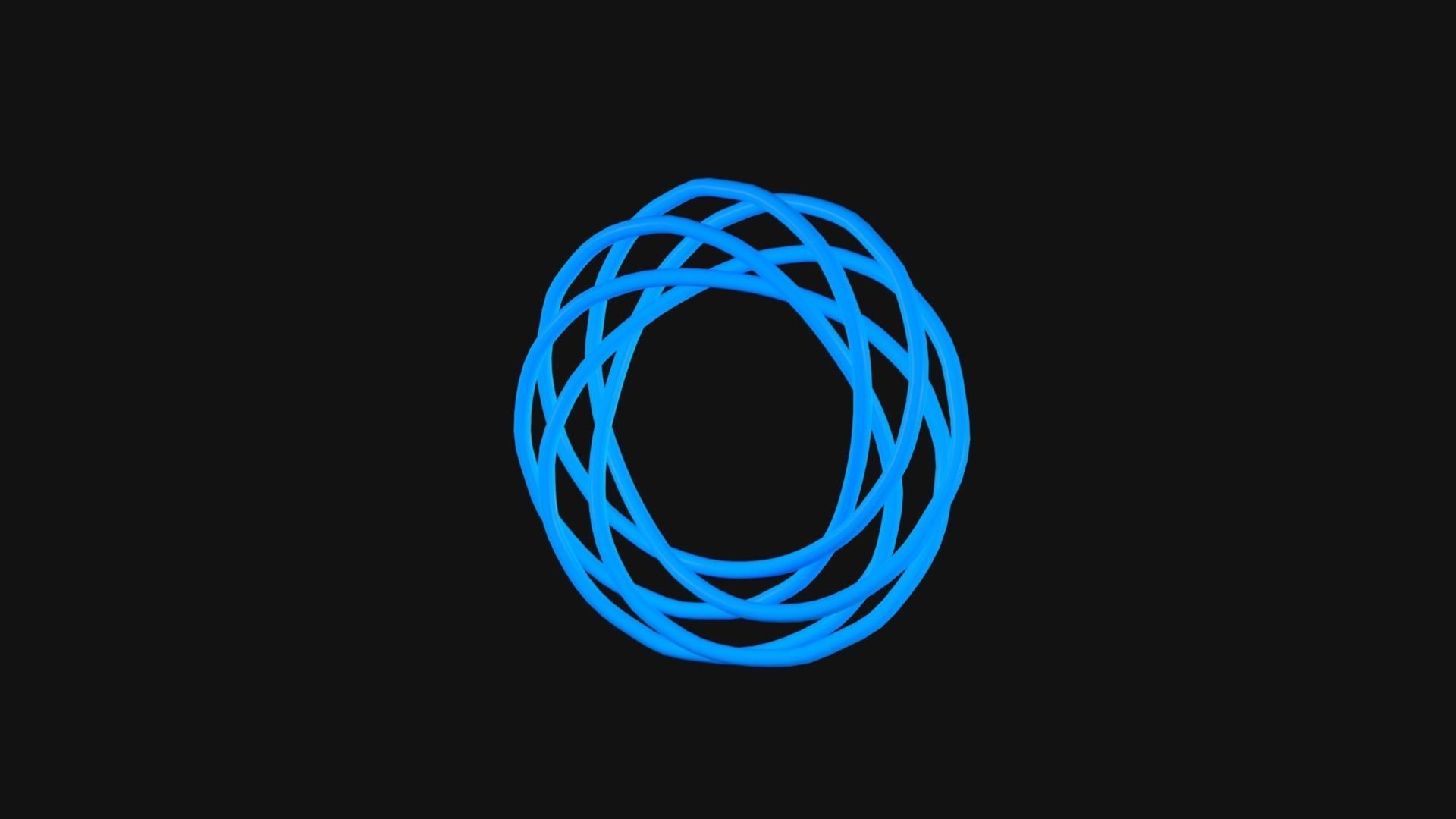 Torus Knot 13 Low-poly 3D model_3