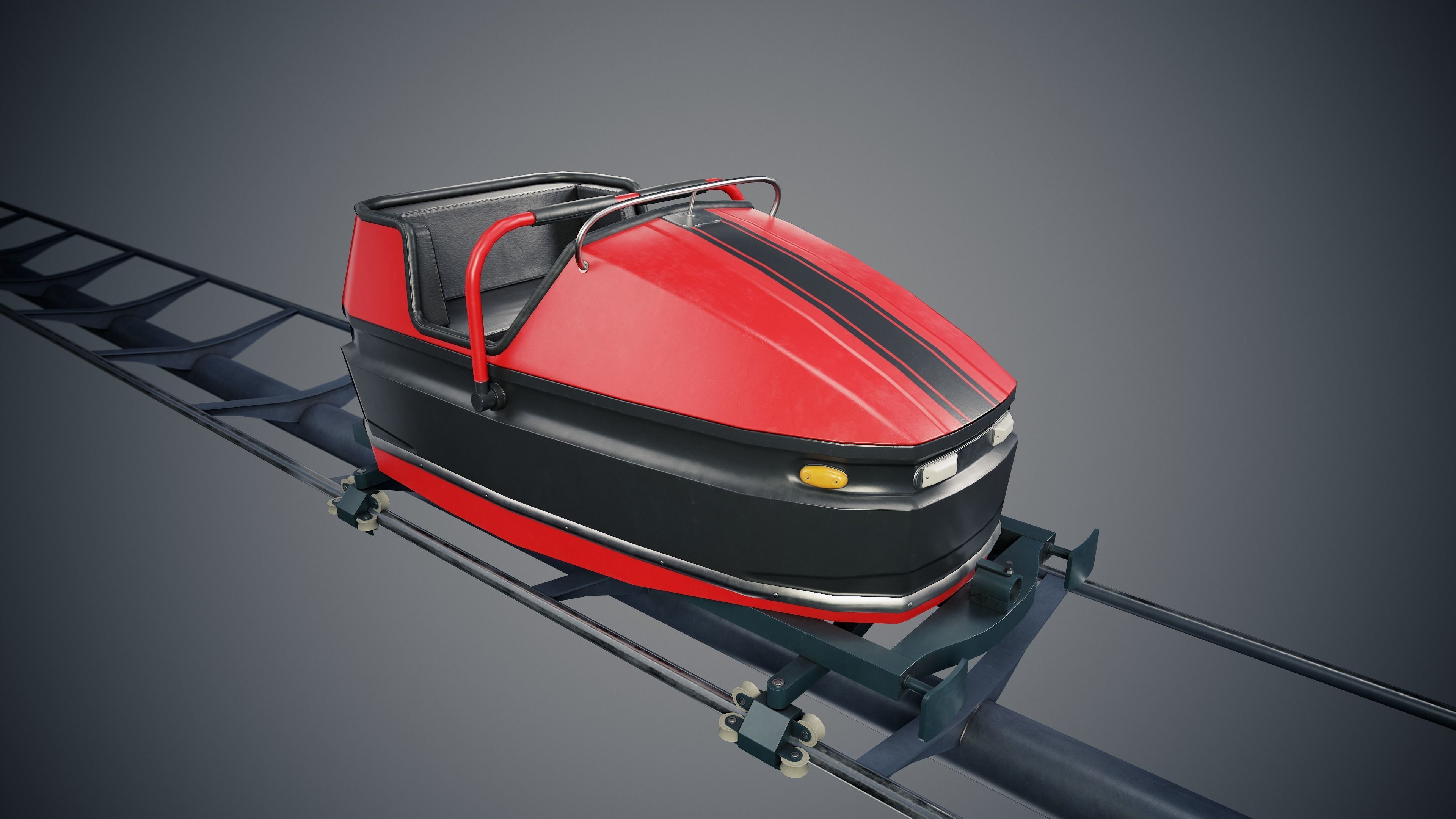 Roller Coaster Cart Low-poly 3D model_10