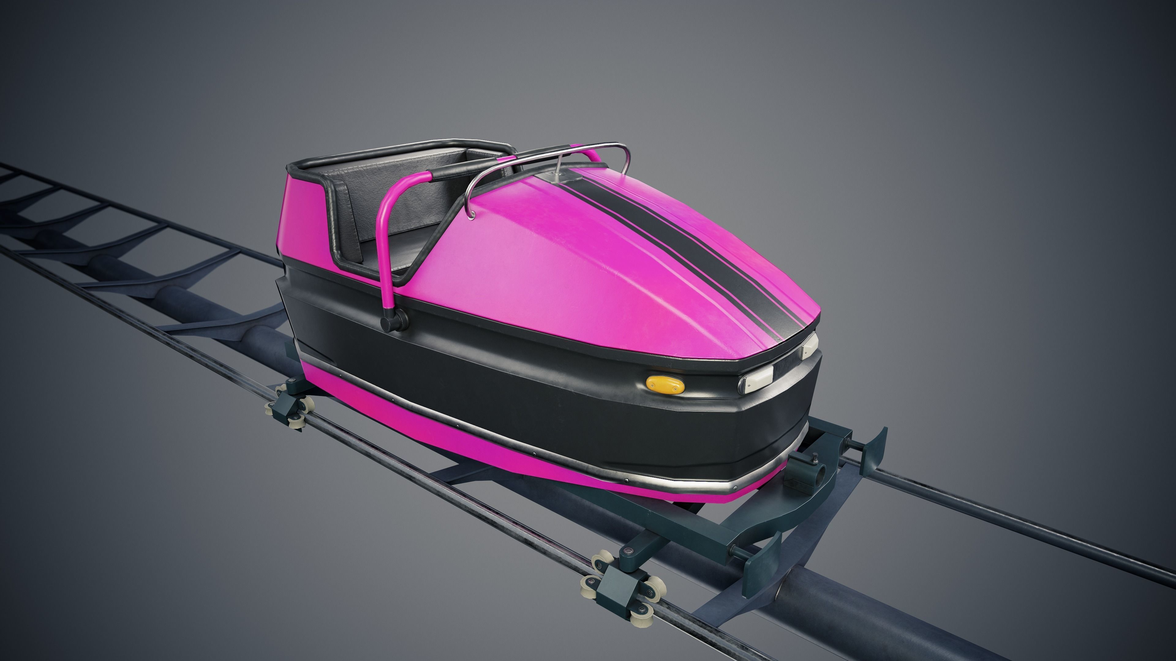 Roller Coaster Cart Low-poly 3D model_18