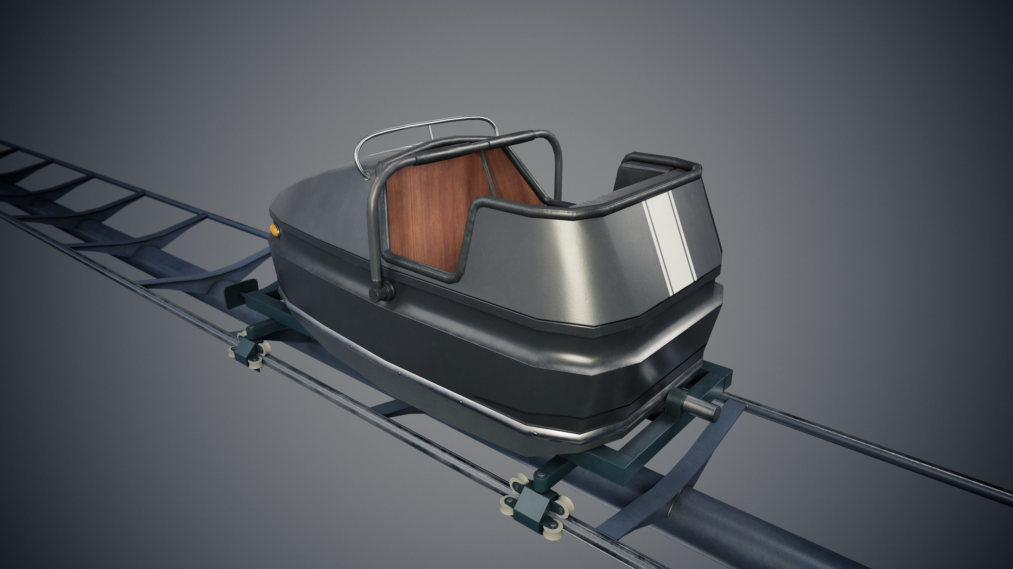 Roller Coaster Cart Low-poly 3D model_23