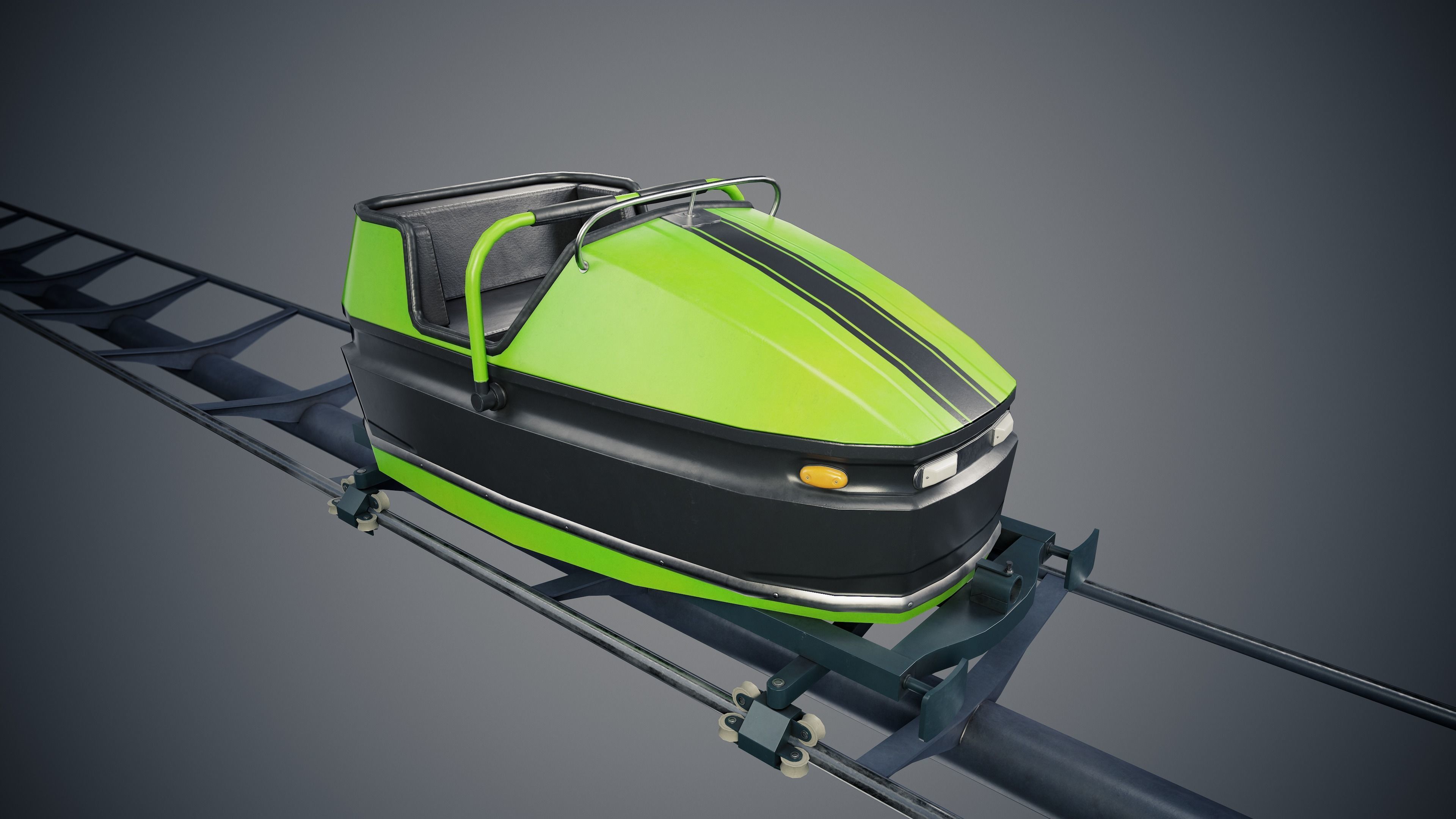 Roller Coaster Cart Low-poly 3D model_12