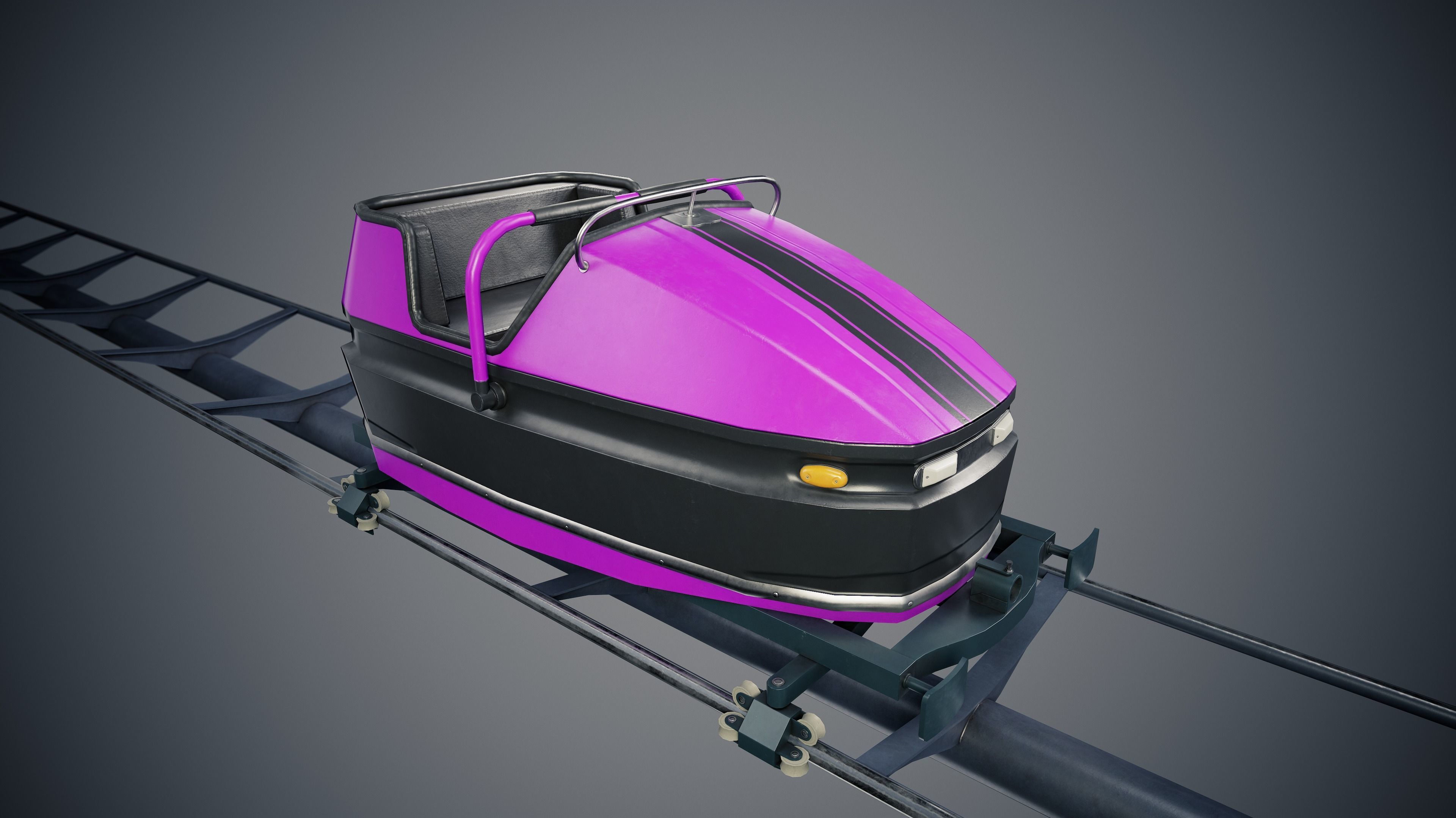 Roller Coaster Cart Low-poly 3D model_16