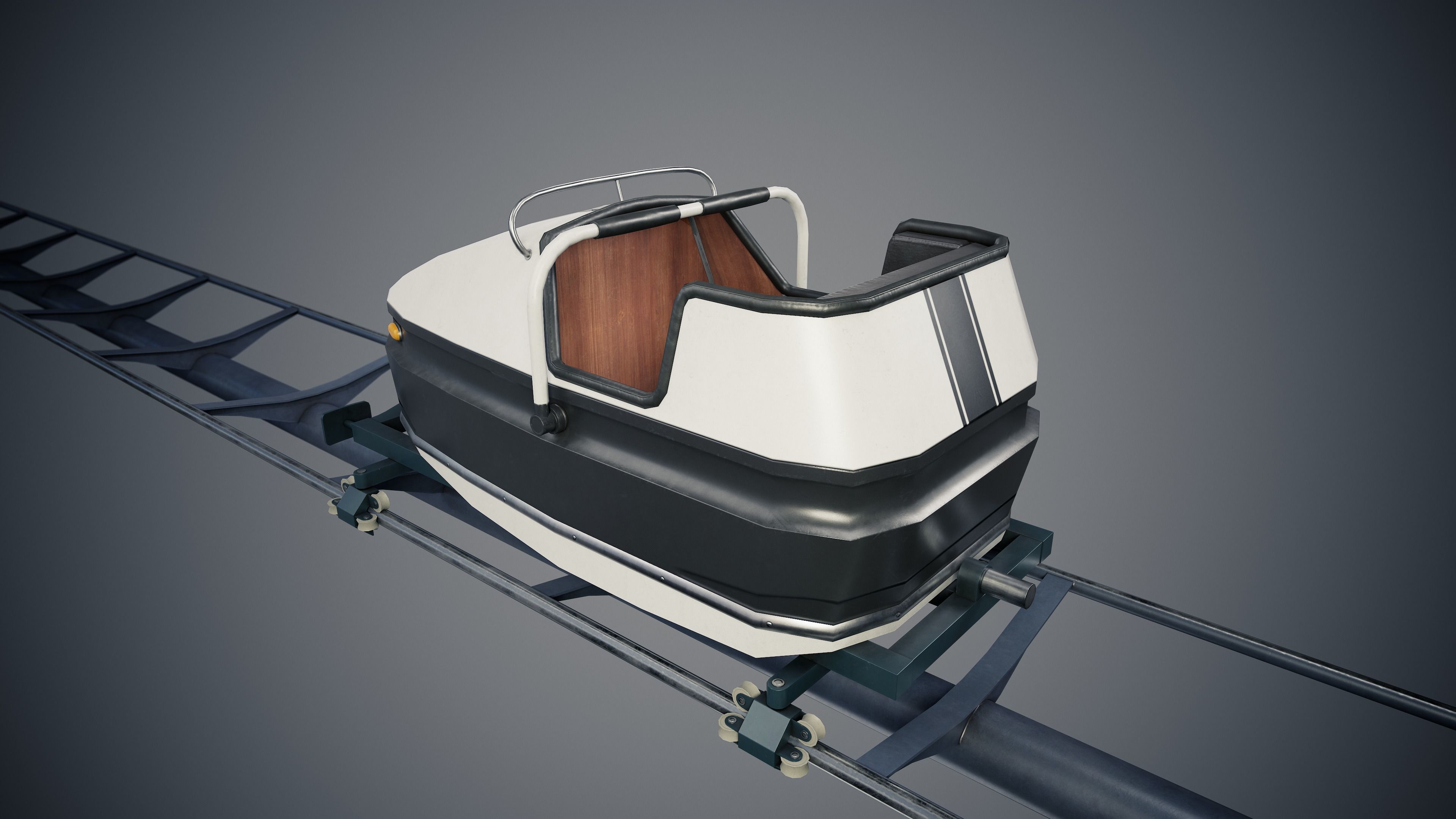 Roller Coaster Cart Low-poly 3D model_21