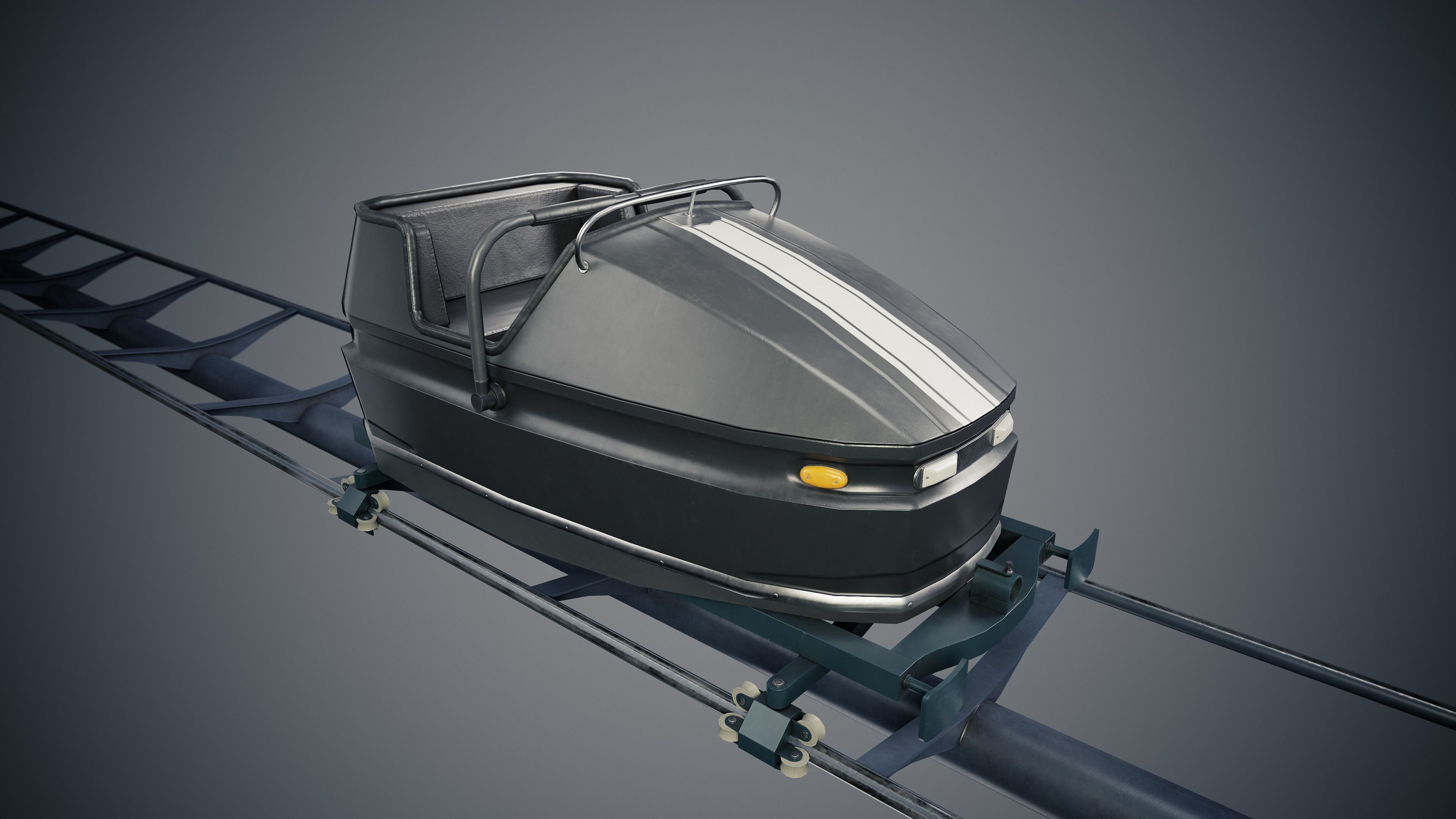 Roller Coaster Cart Low-poly 3D model_22