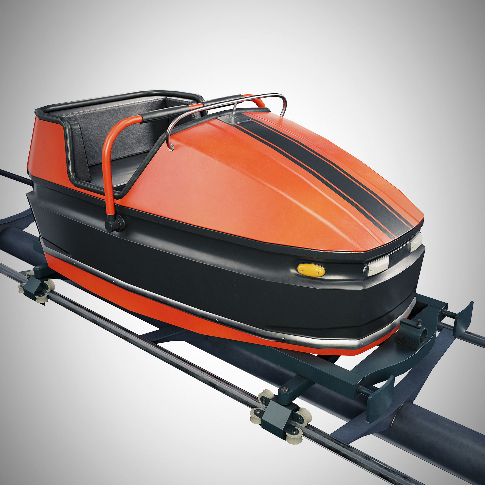 Roller Coaster Cart Low-poly 3D model_2