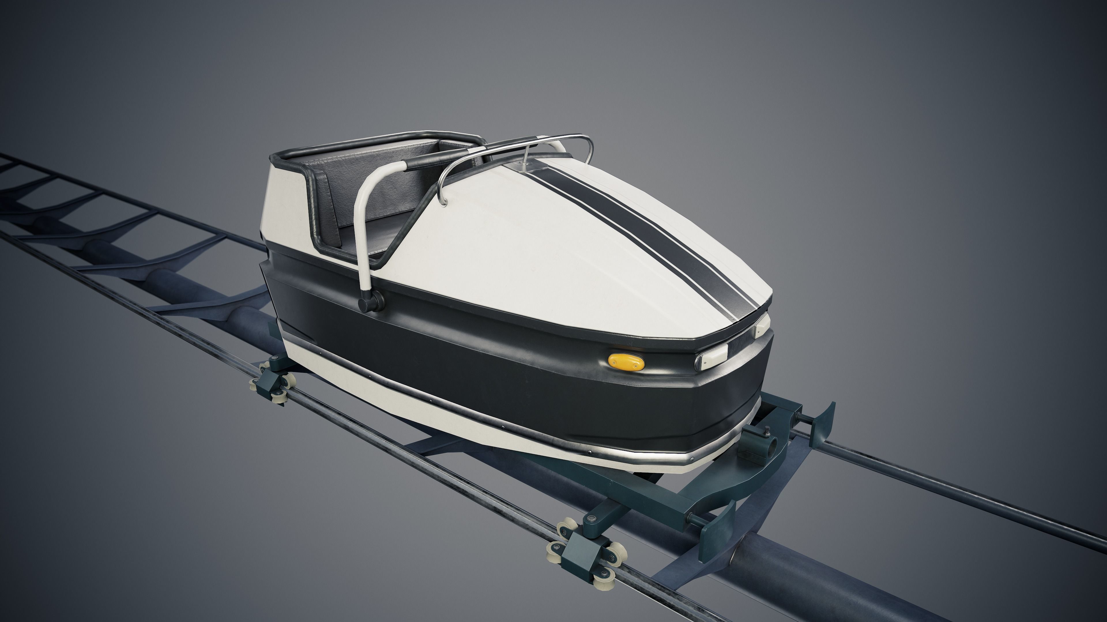 Roller Coaster Cart Low-poly 3D model_20