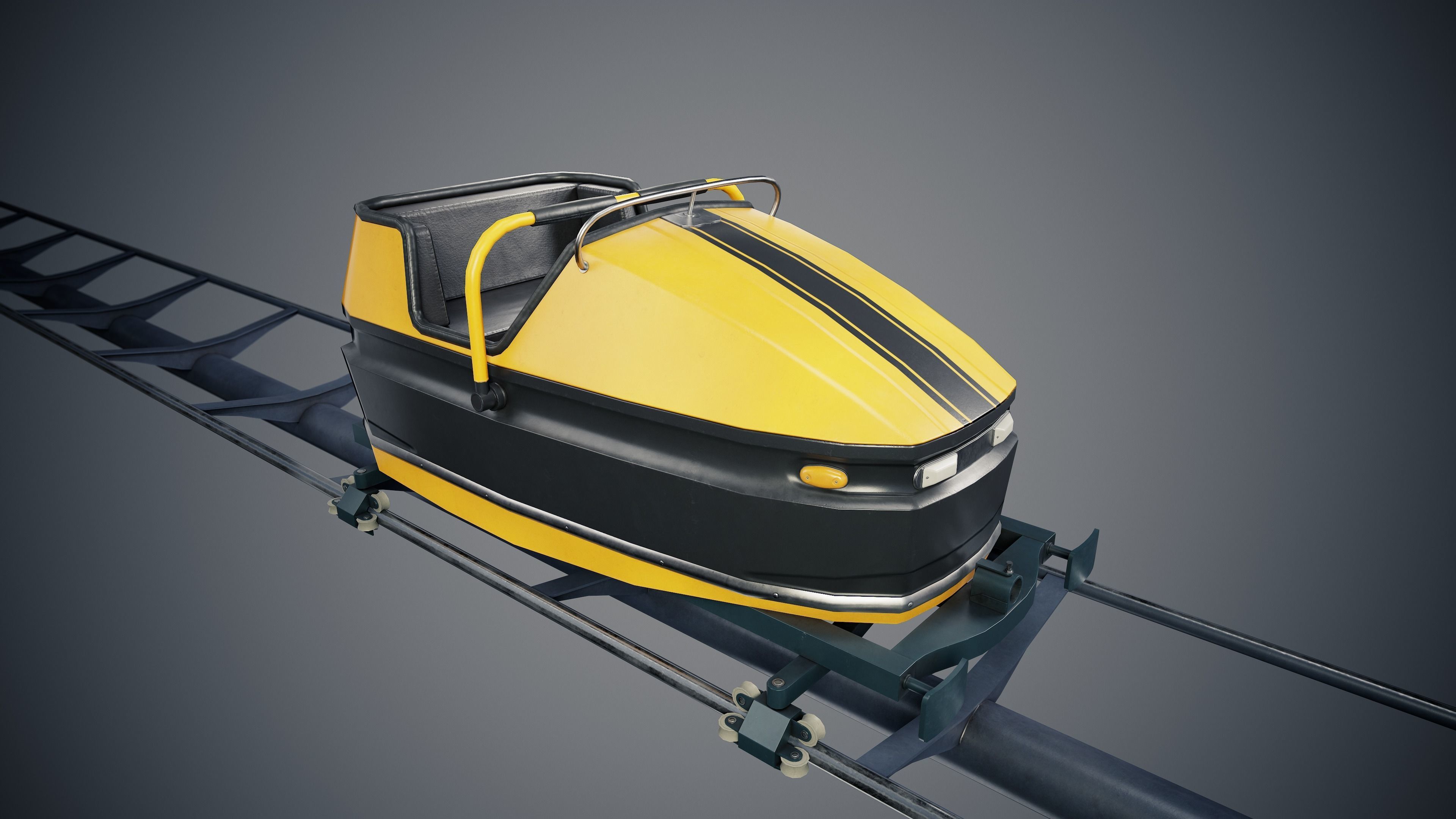 Roller Coaster Cart Low-poly 3D model_8