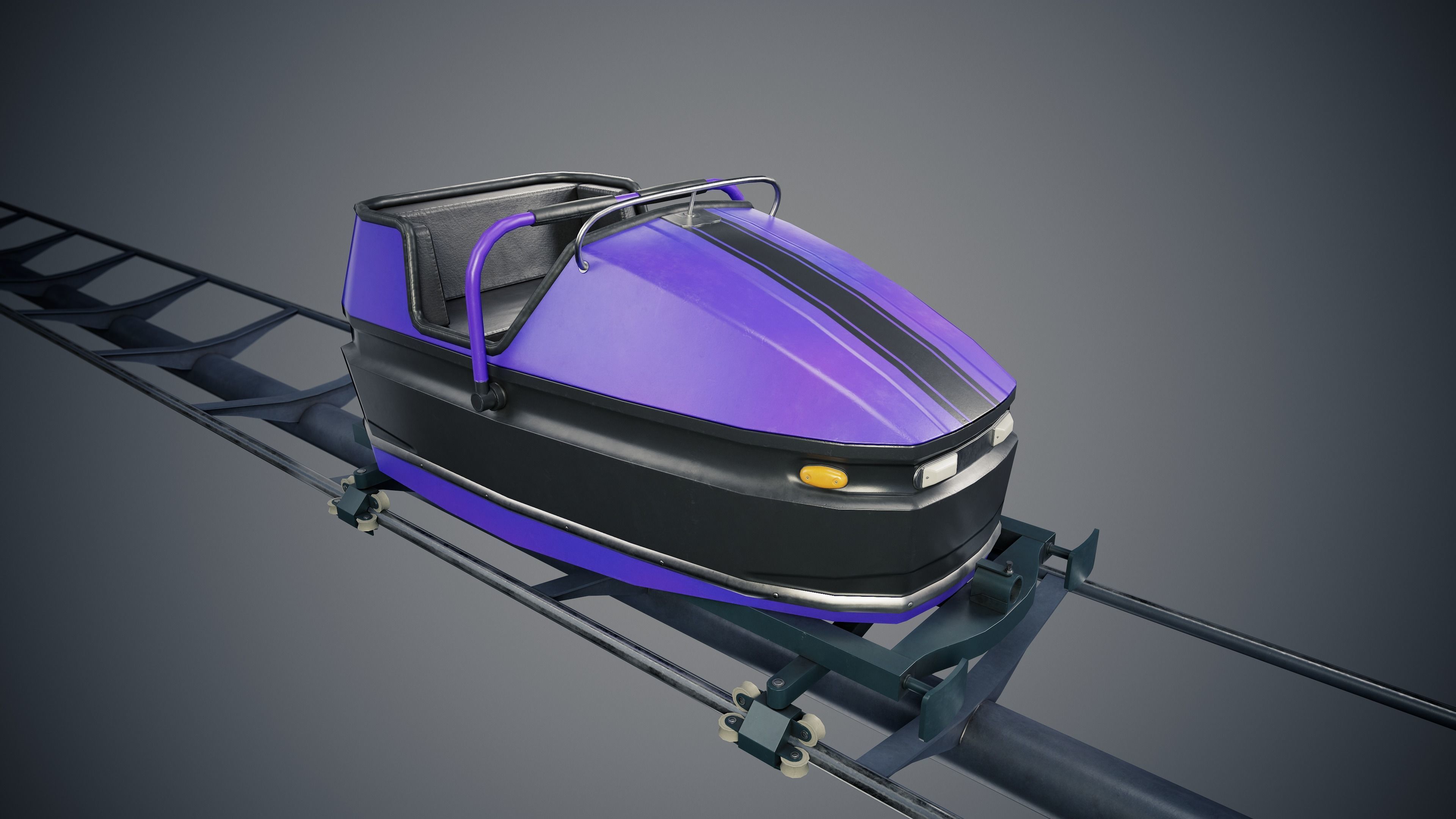 Roller Coaster Cart Low-poly 3D model_14