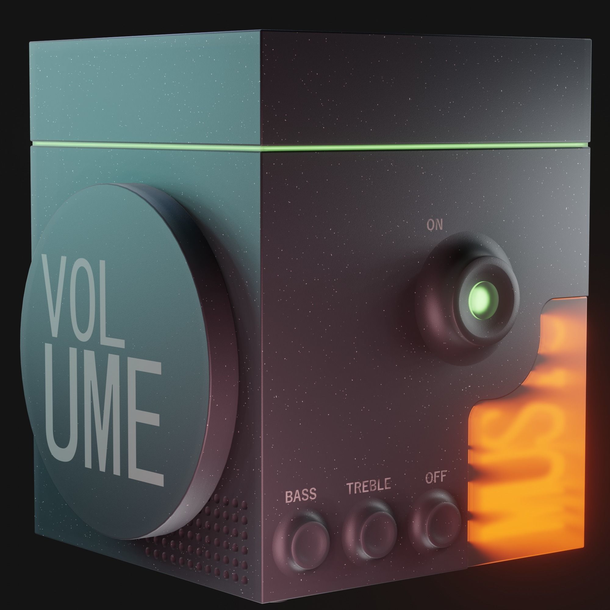 Futuristic Music Speaker 3D model_3