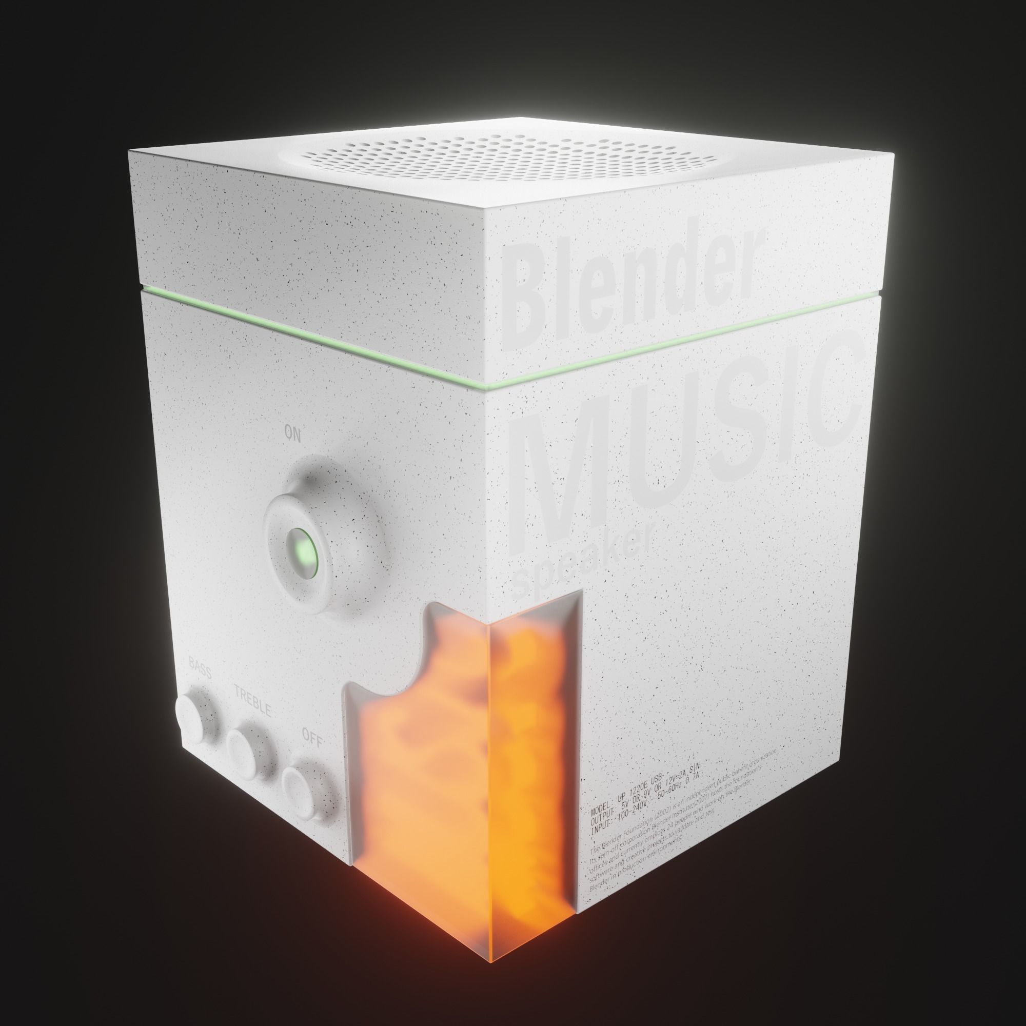 Futuristic Music Speaker 3D model_1