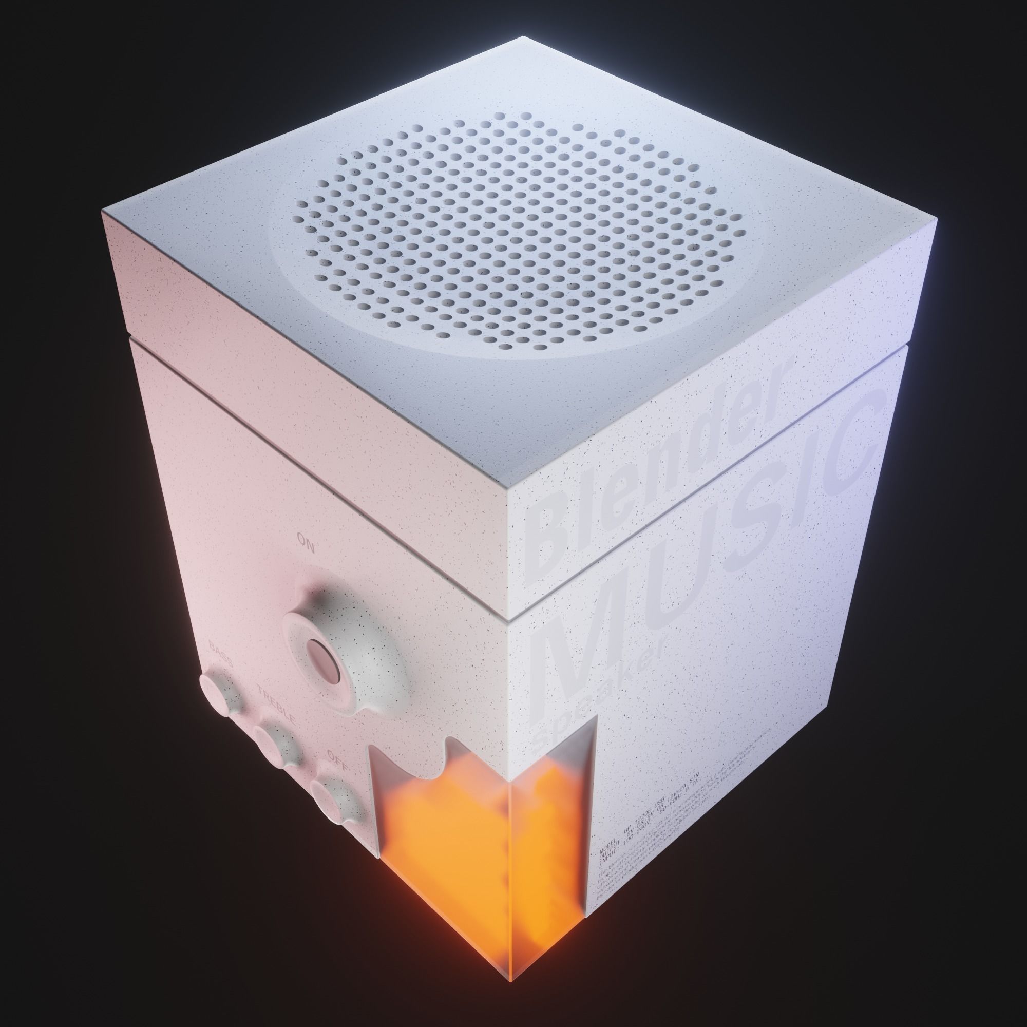 Futuristic Music Speaker 3D model_4