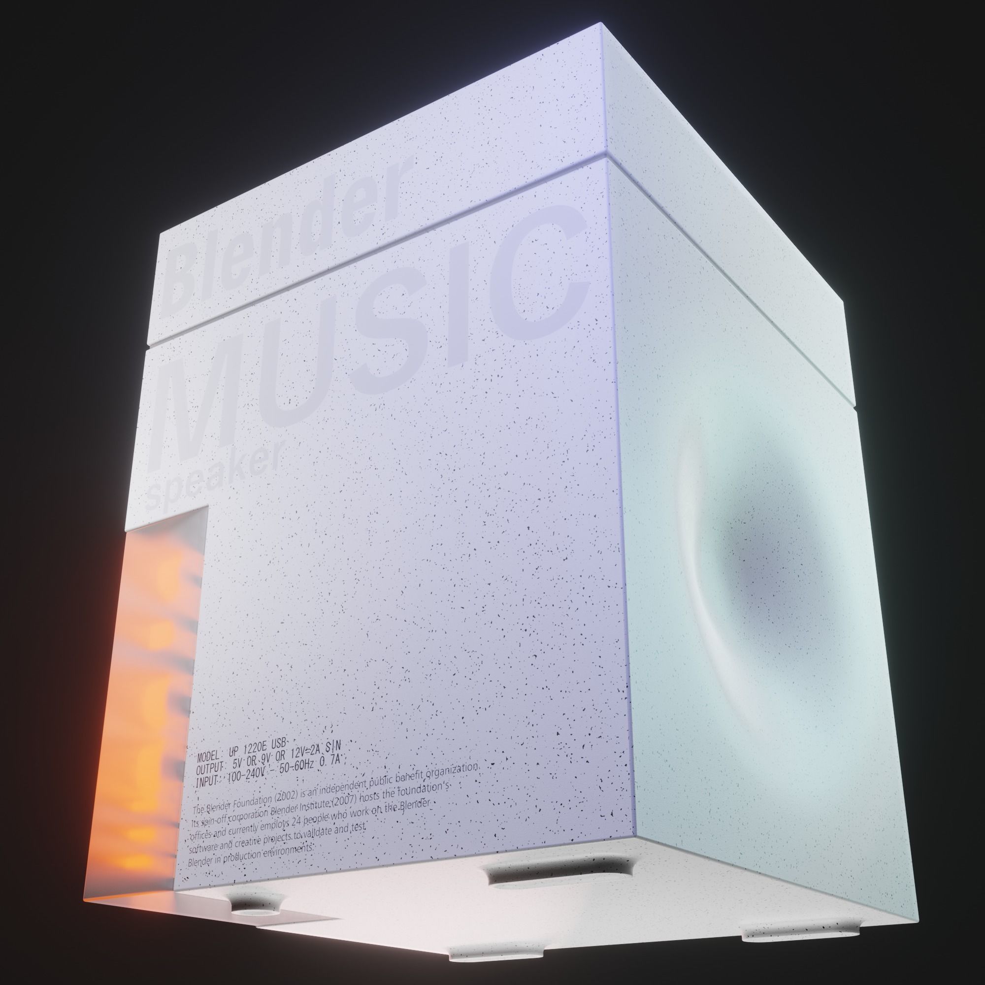 Futuristic Music Speaker 3D model_5