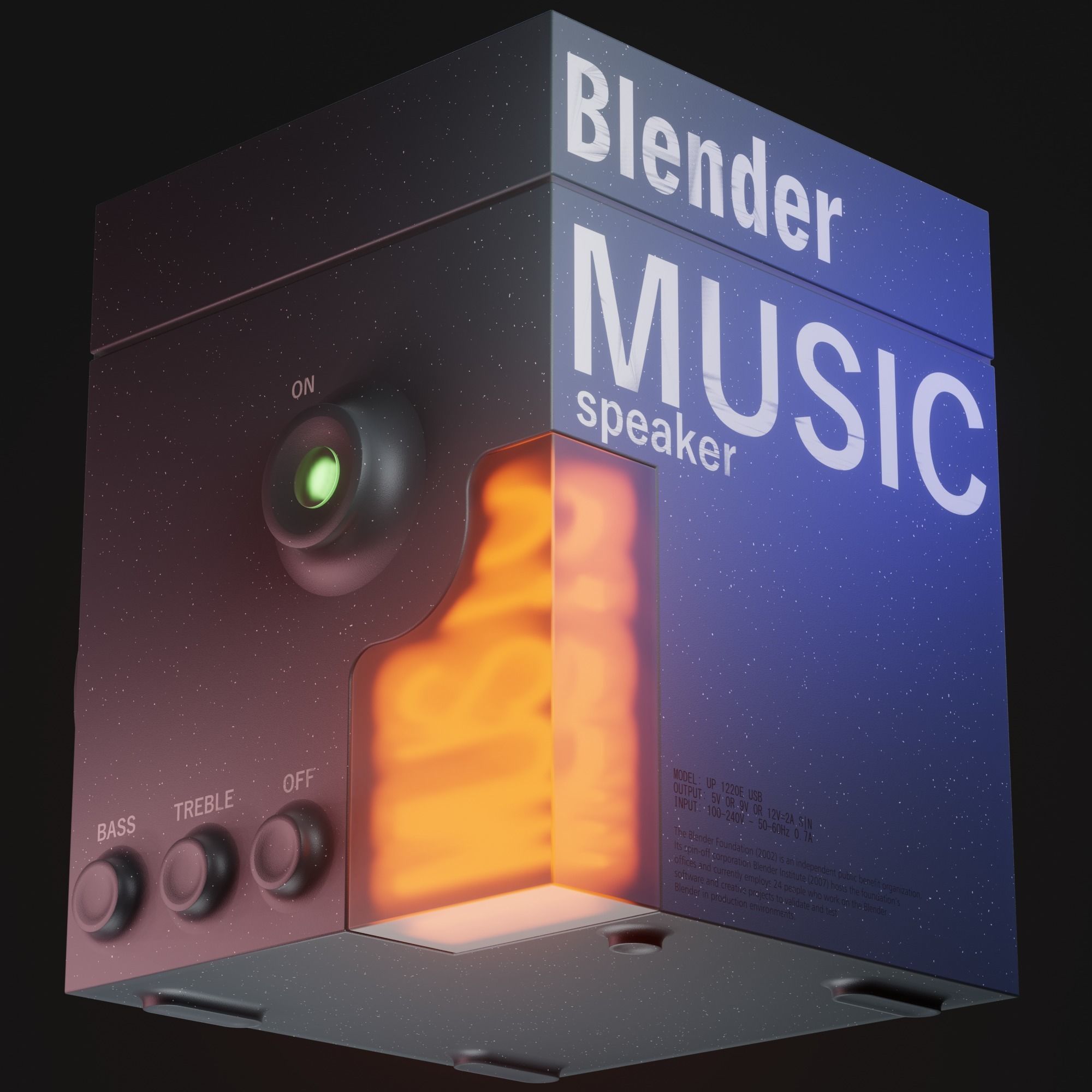 Futuristic Music Speaker 3D model_7