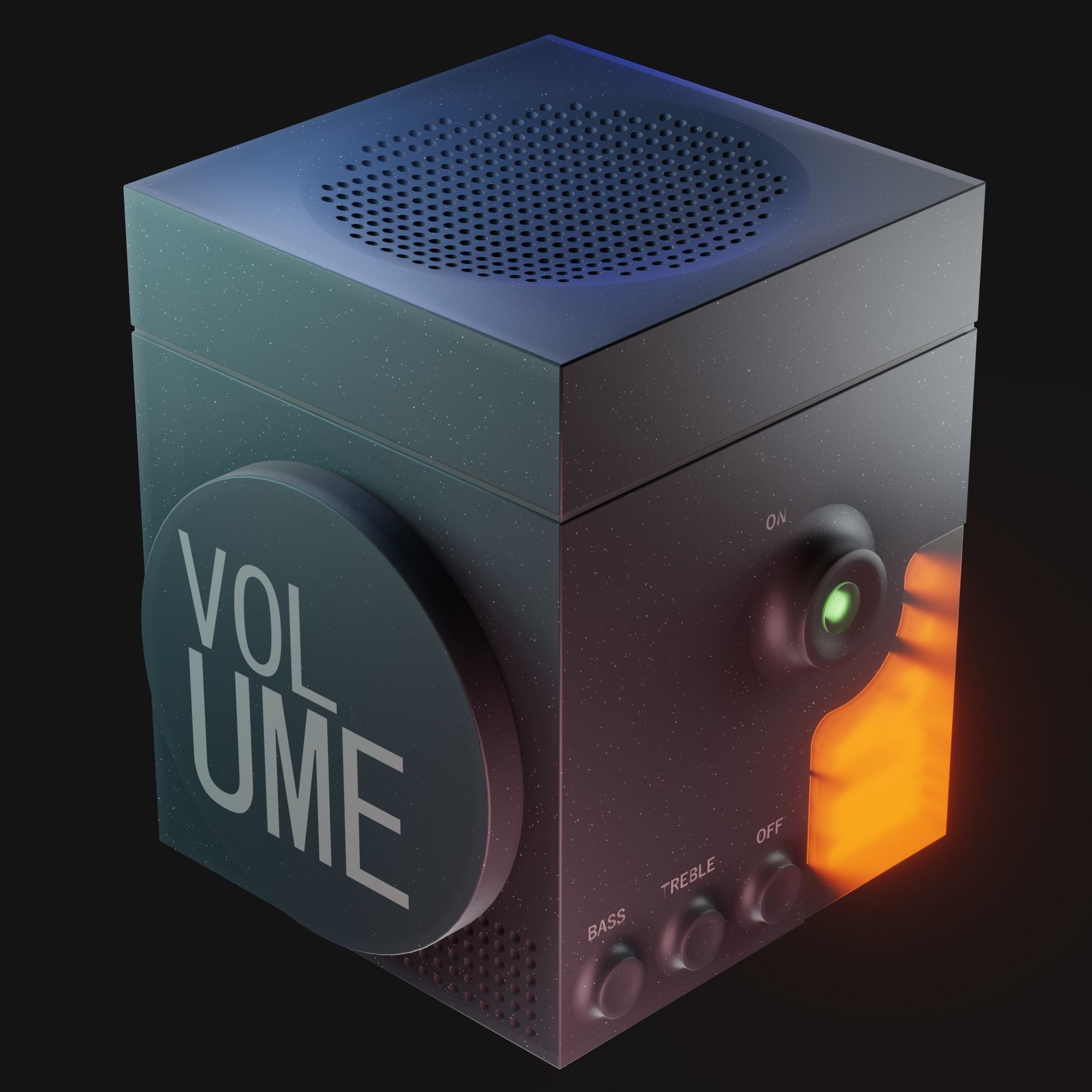Futuristic Music Speaker 3D model_8