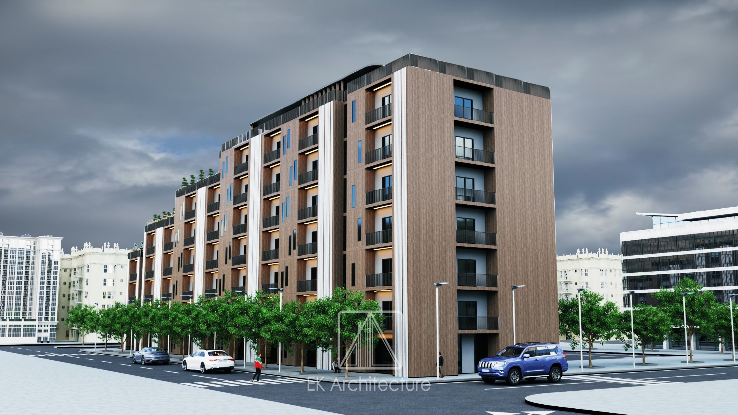 The citys beautiful Low-poly 3D model_3