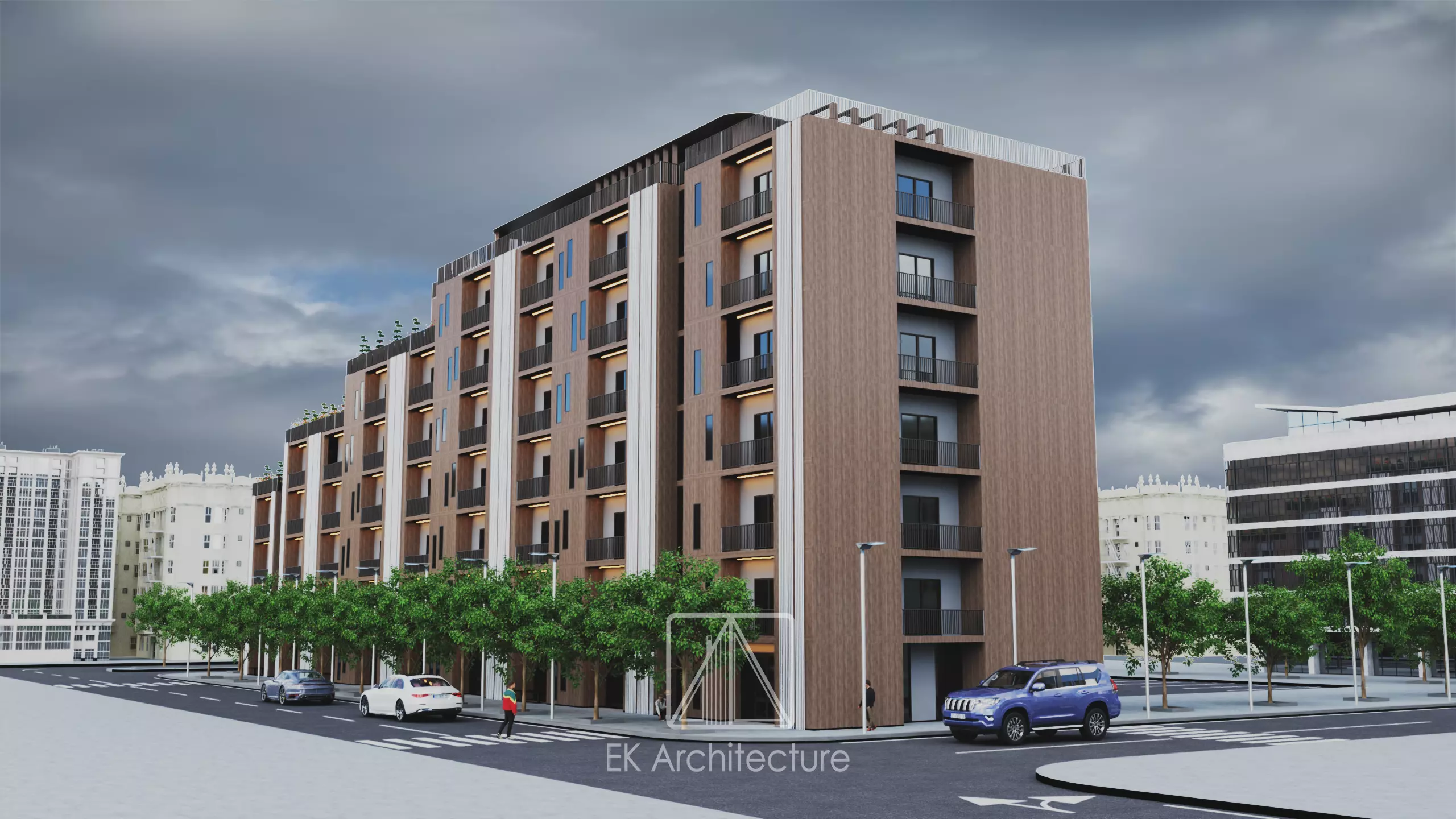 The citys beautiful Low-poly 3D model_0