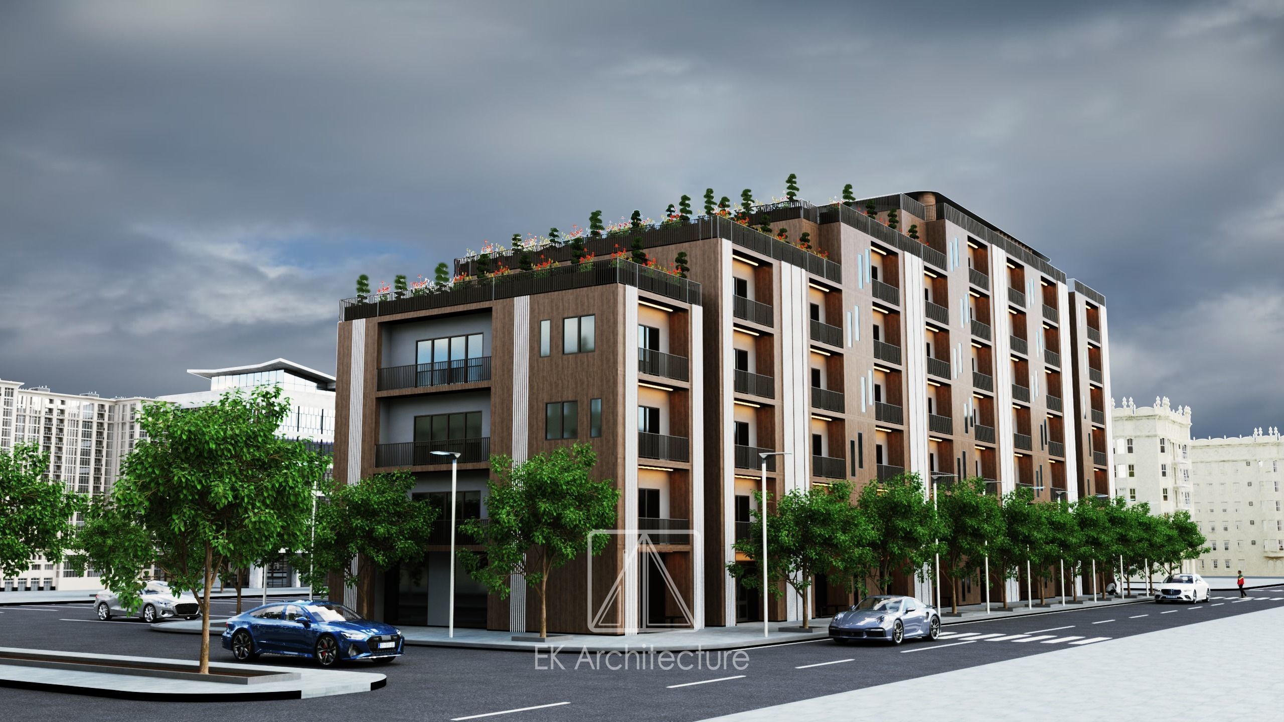 The citys beautiful Low-poly 3D model_1