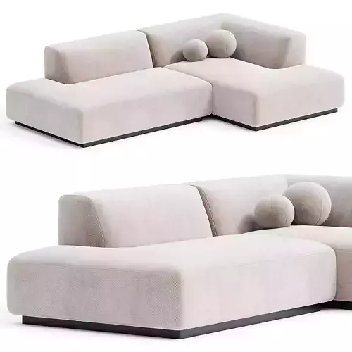 Hoekbank in jaspee stof Jacopo 3d model