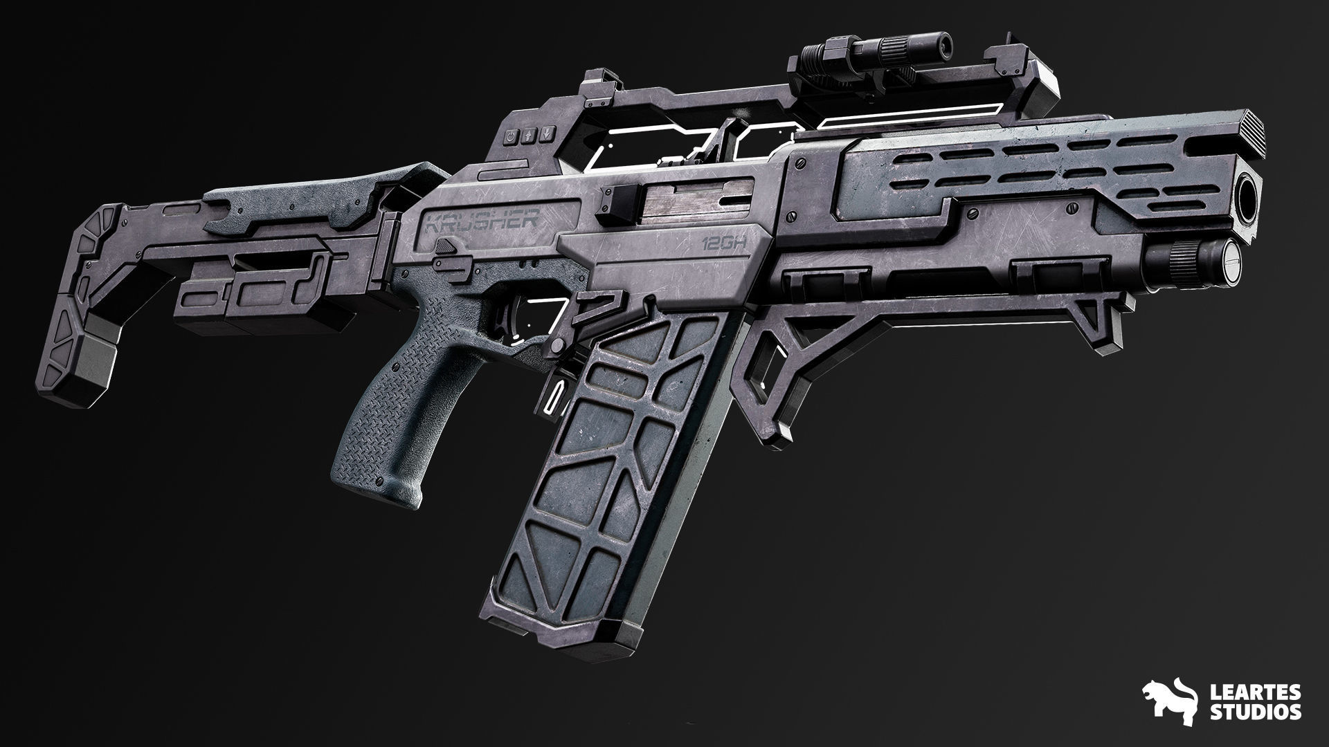 Cyberpunk Weapons Low-poly 3D model_19