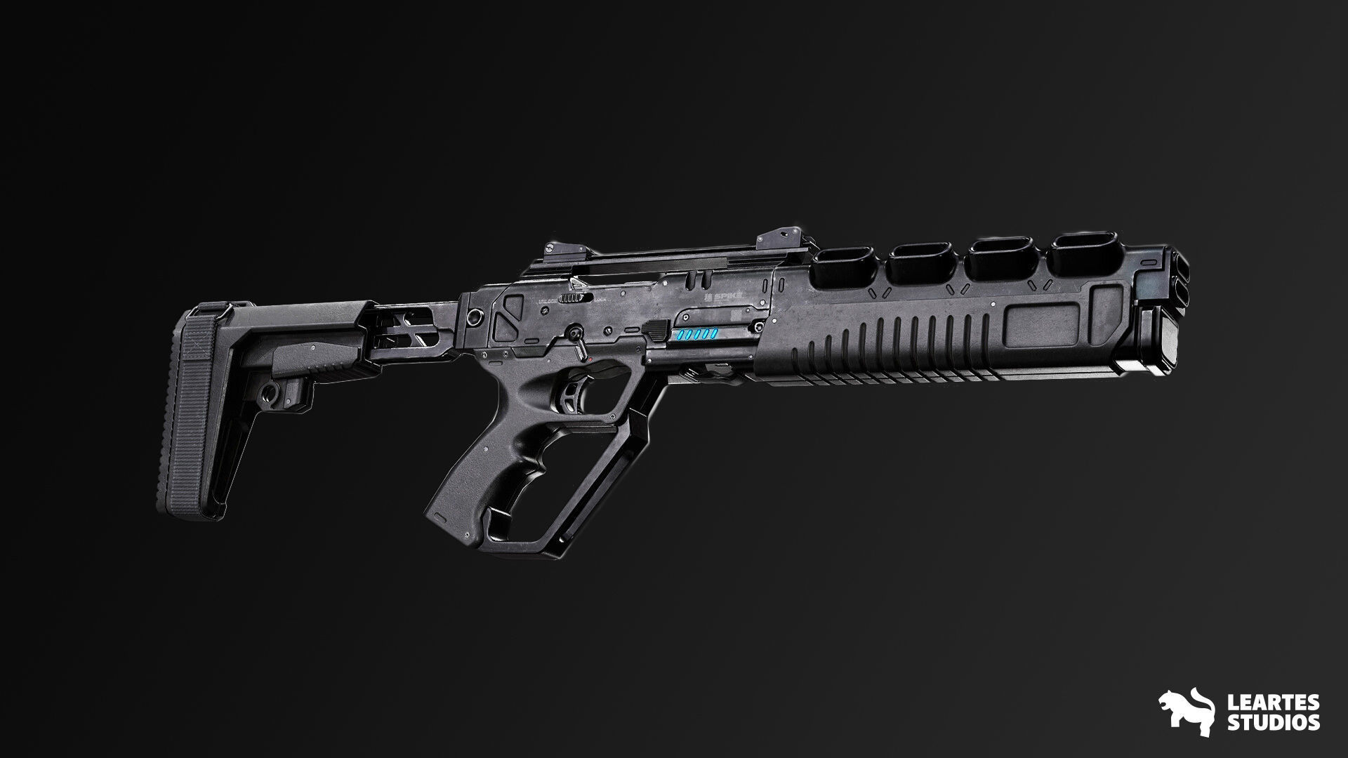 Cyberpunk Weapons Low-poly 3D model_16