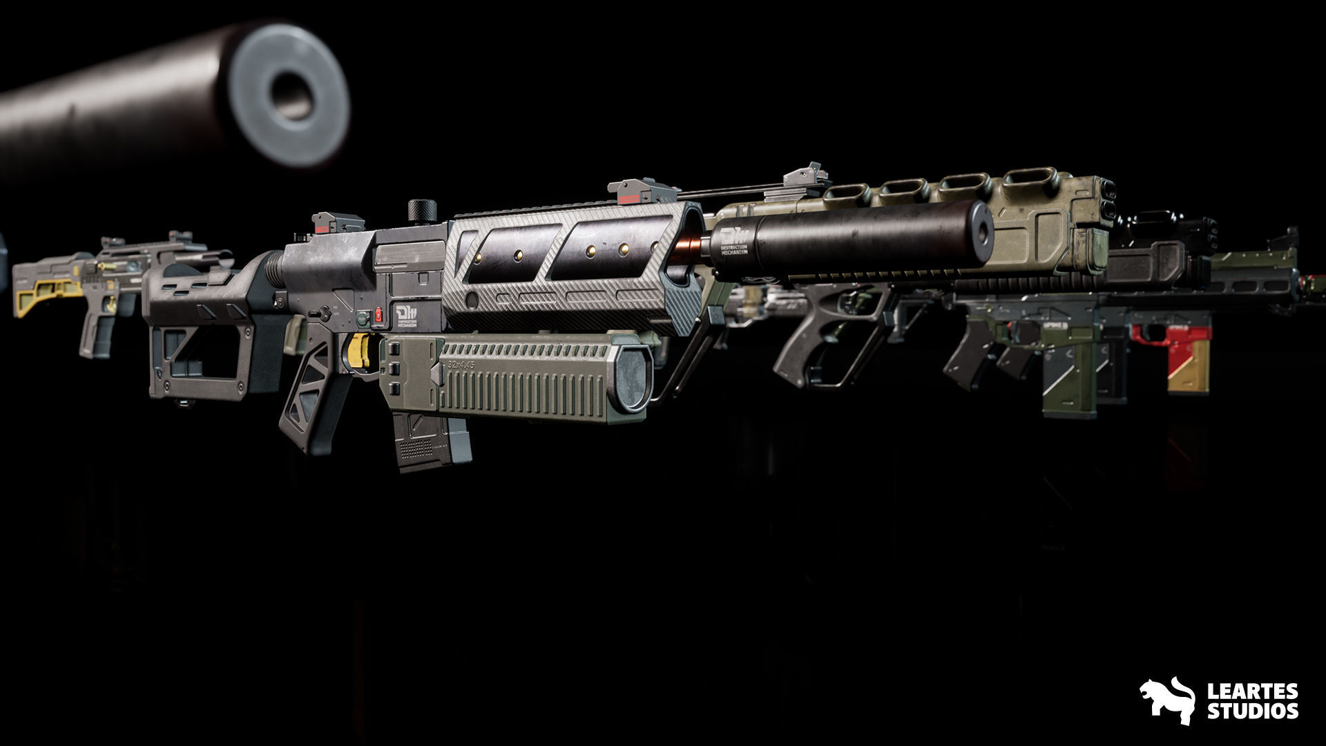 Cyberpunk Weapons Low-poly 3D model_13