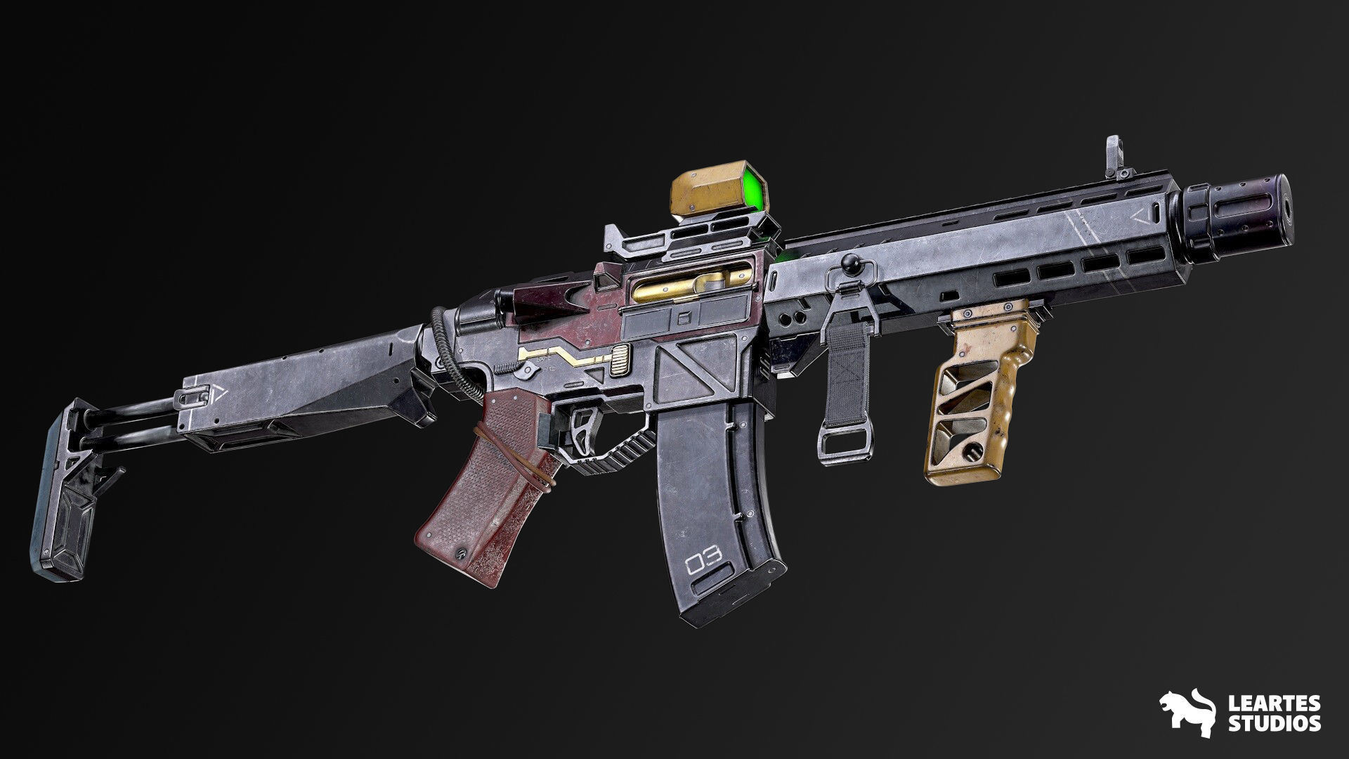 Cyberpunk Weapons Low-poly 3D model_15