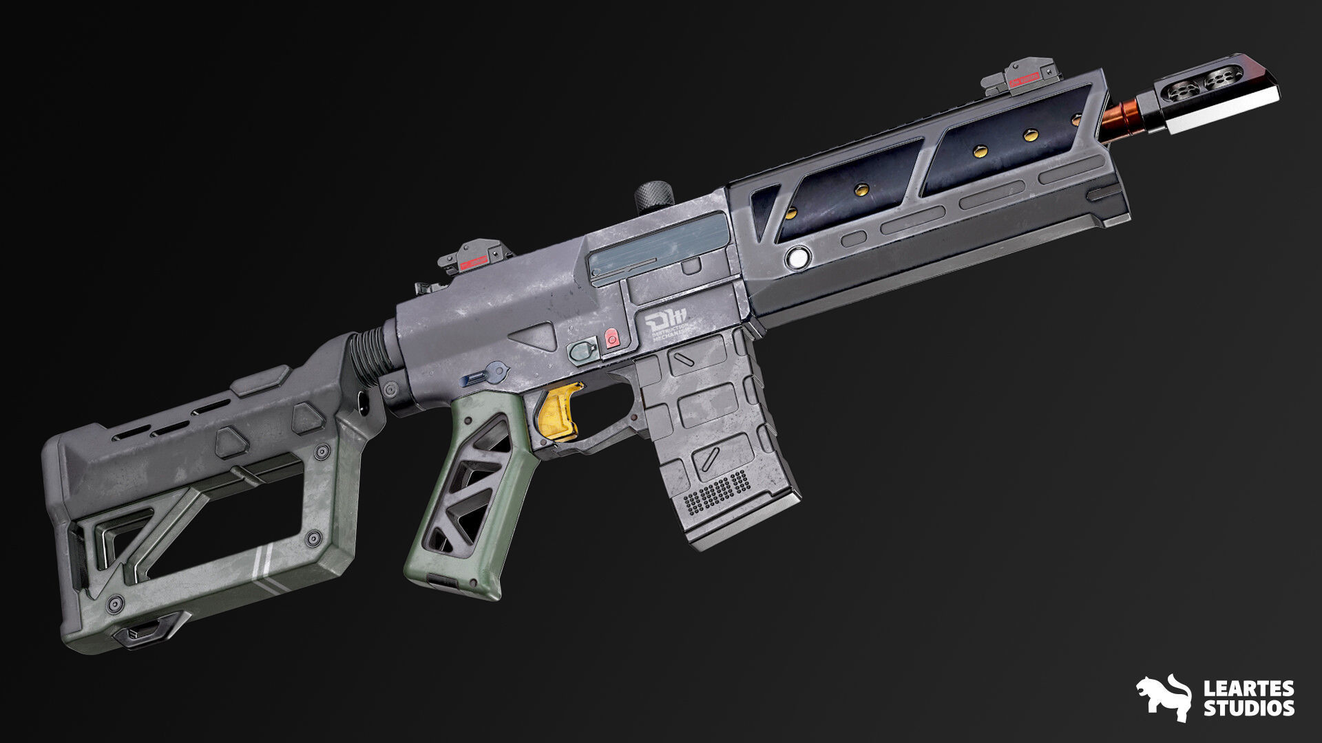 Cyberpunk Weapons Low-poly 3D model_9