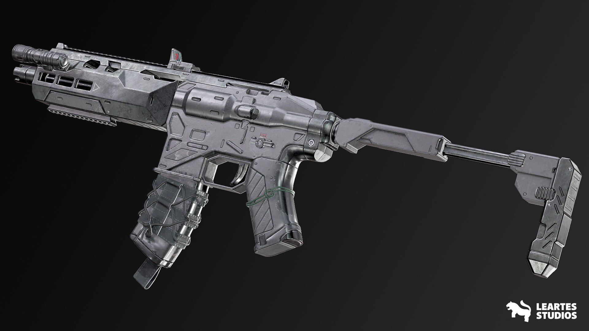 Cyberpunk Weapons Low-poly 3D model_11