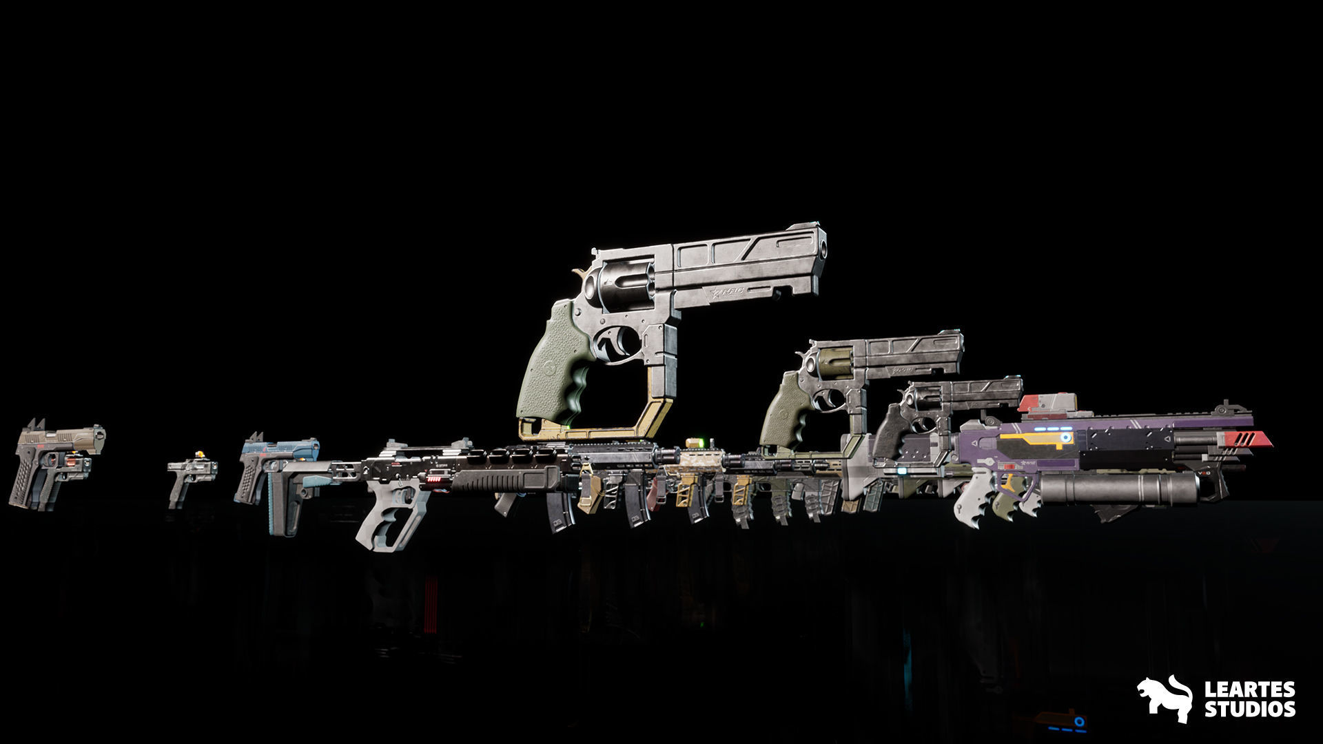 Cyberpunk Weapons Low-poly 3D model_14