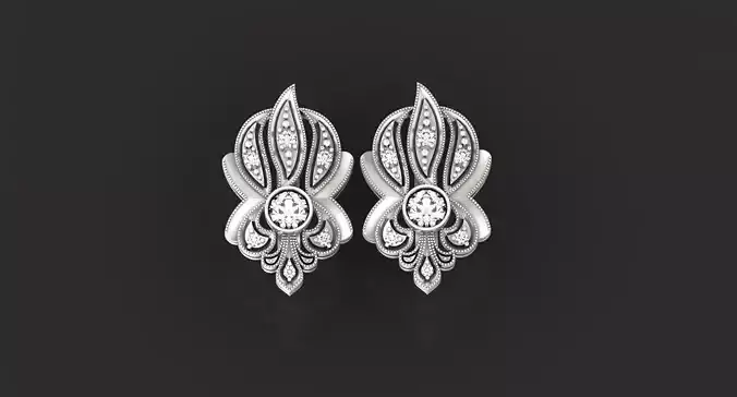 vintage earrings antique 886