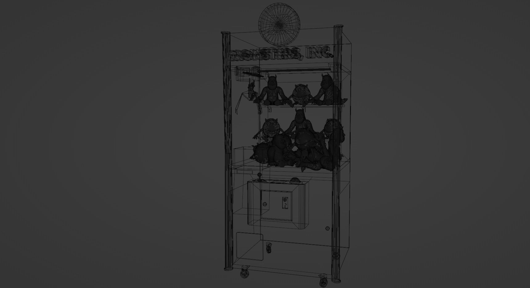 Monsters Inc Claw Machine Low-poly 3D model_1