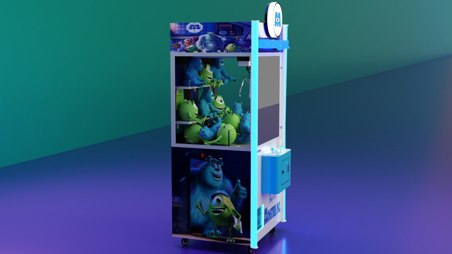 Monsters Inc Claw Machine Low-poly 3D model_4