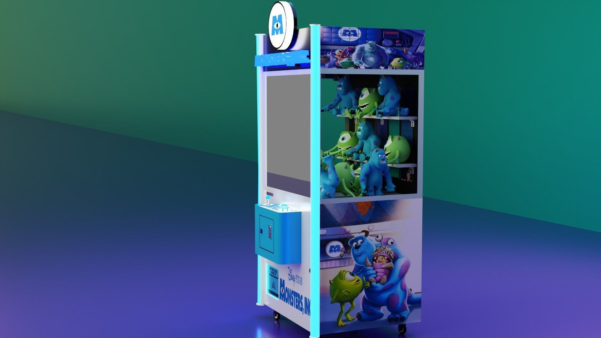 Monsters Inc Claw Machine Low-poly 3D model_2