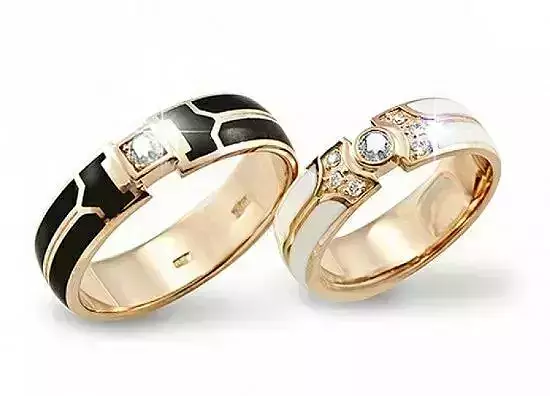  wedding rings couple ring with enamel 893