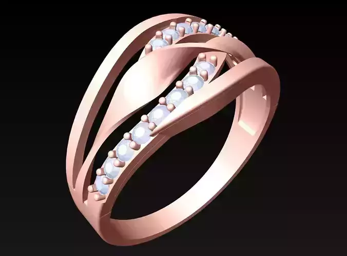 Diamond Ring - Womens Rings - SN303 3D print model