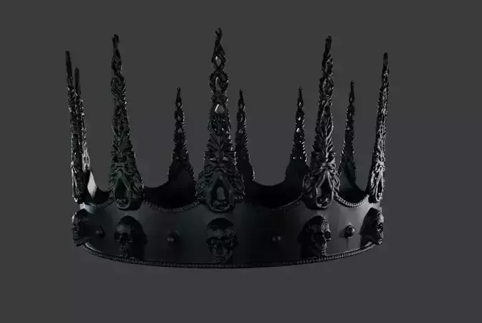Dark King crown  with  skull ornaments