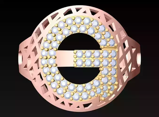 Letter ring G - Alphabet Rings - SN430