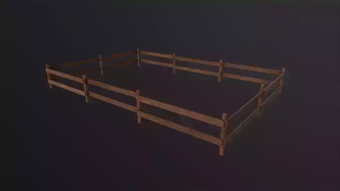 Wooden Fence 3D Model Low-poly 3D model