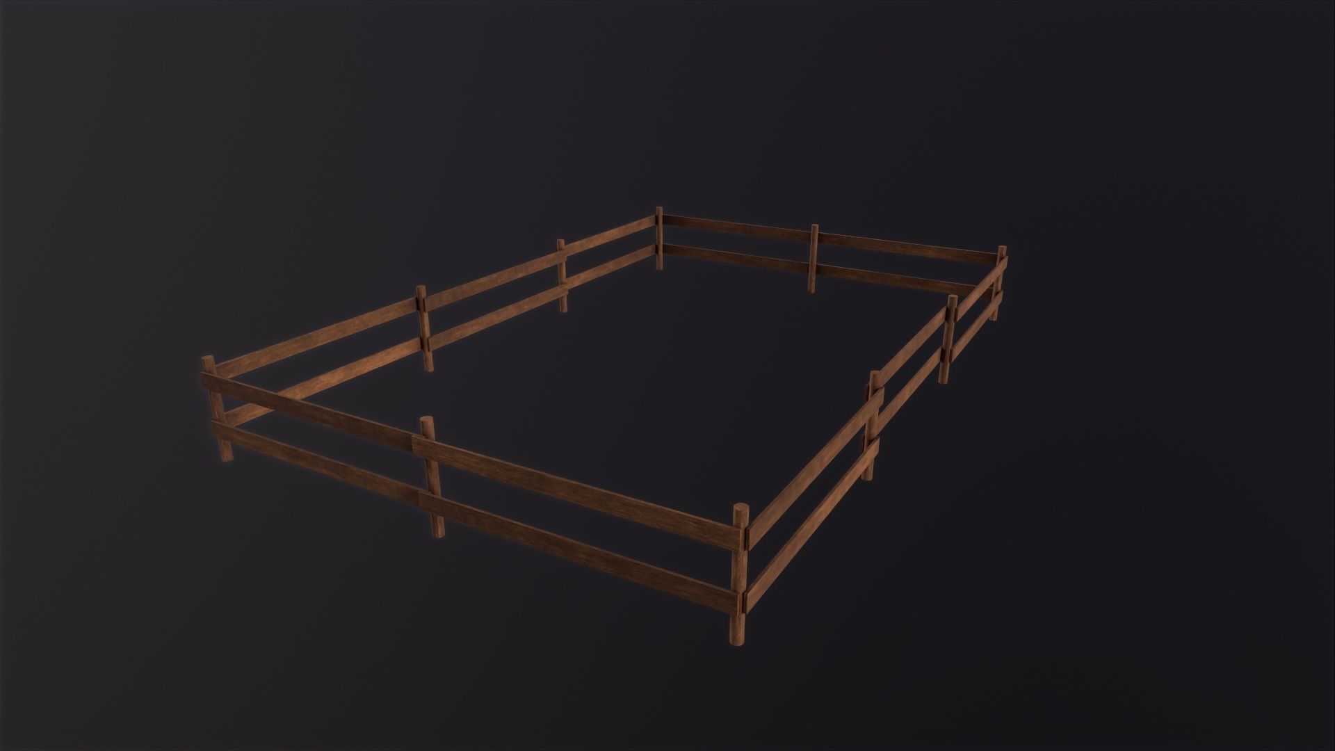 Wooden Fence 3D Model Low-poly 3D model_6