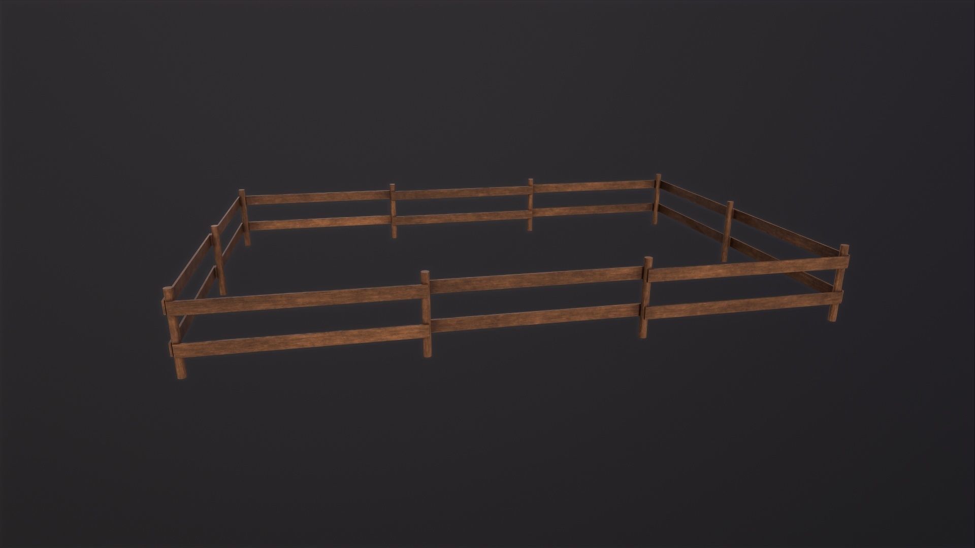 Wooden Fence 3D Model Low-poly 3D model_5