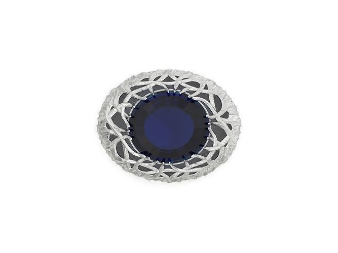 vintage brooch branches with large  stone  894 3D print model