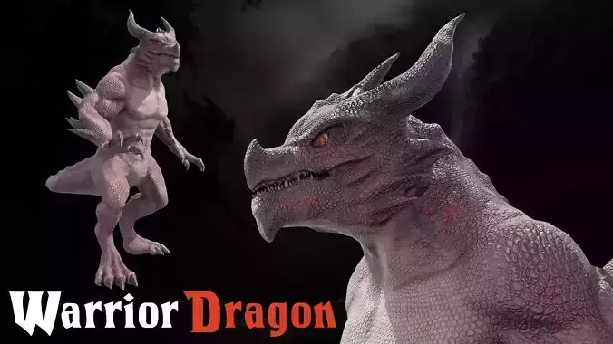 Warrior Dragon Low-poly 3D model