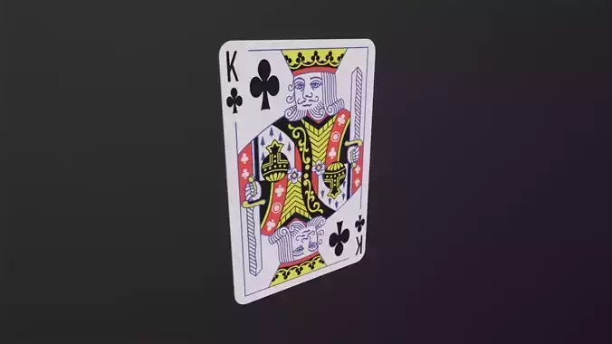 Poker Cards Clubs King 3D Model