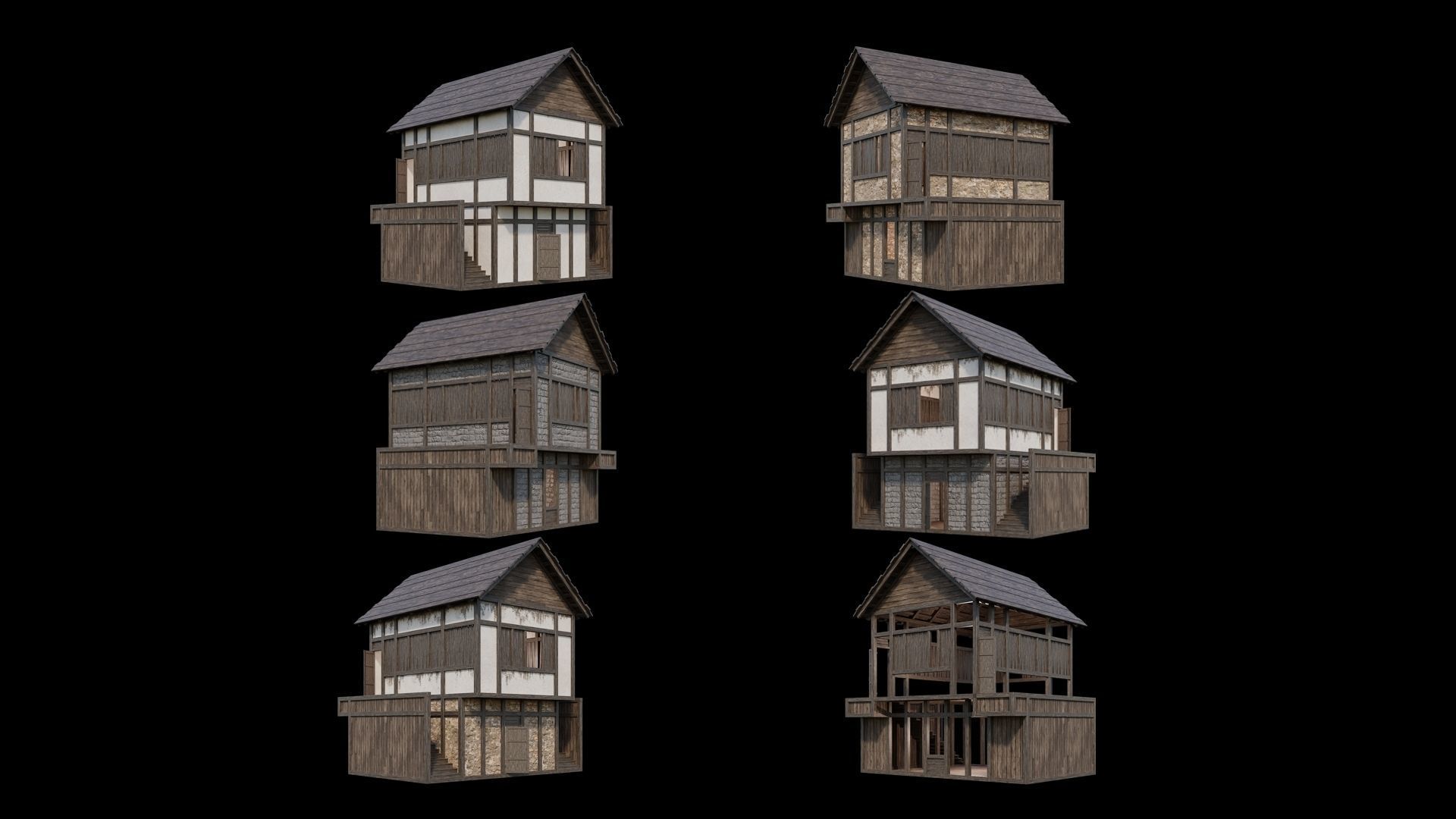 Medieval Village Collection 04 - 4K Textures Game Ready Low-poly 3D model_5