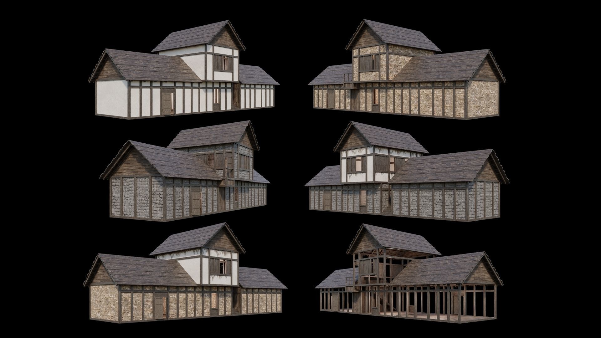 Medieval Village Collection 04 - 4K Textures Game Ready Low-poly 3D model_3