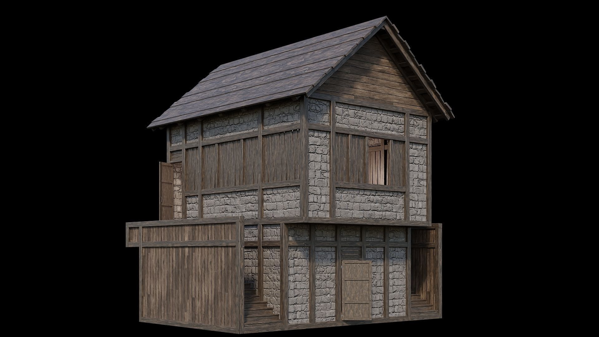 Medieval Village Collection 04 - 4K Textures Game Ready Low-poly 3D model_60