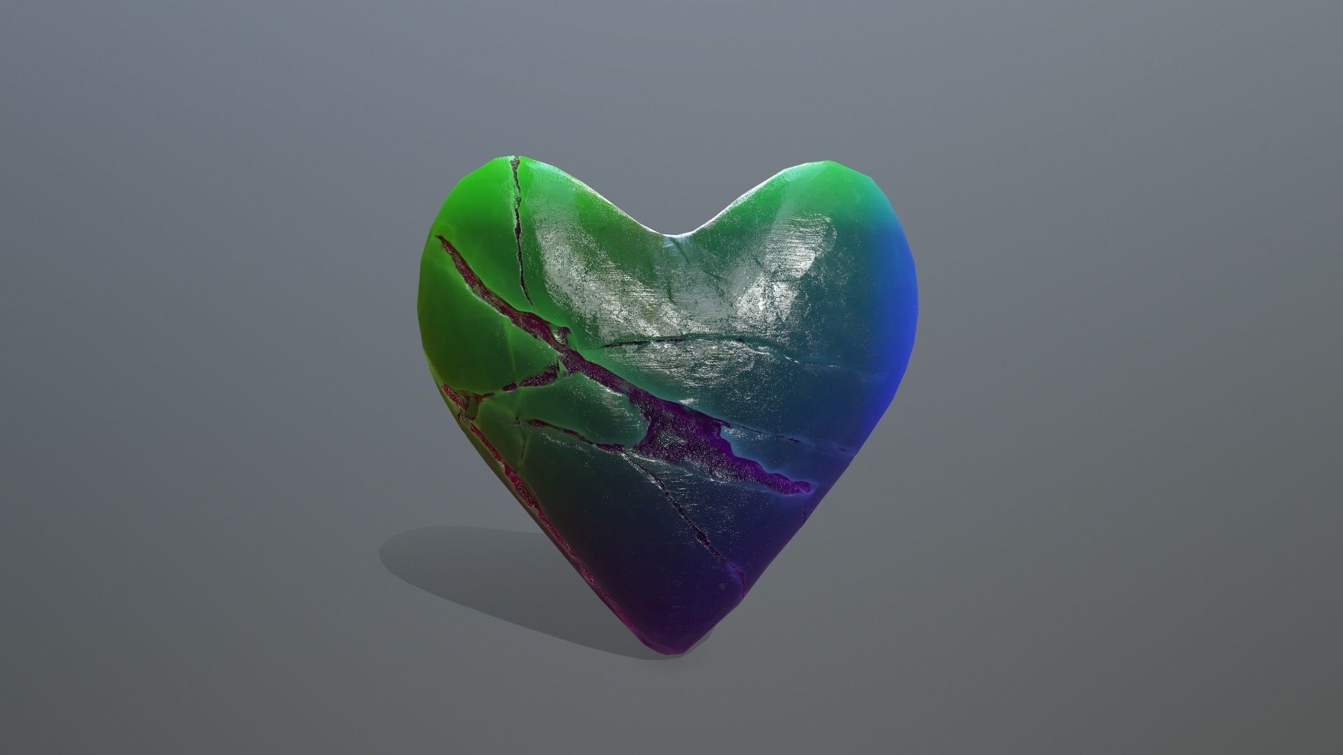 Broken Heart 9 Low-poly 3D model_4